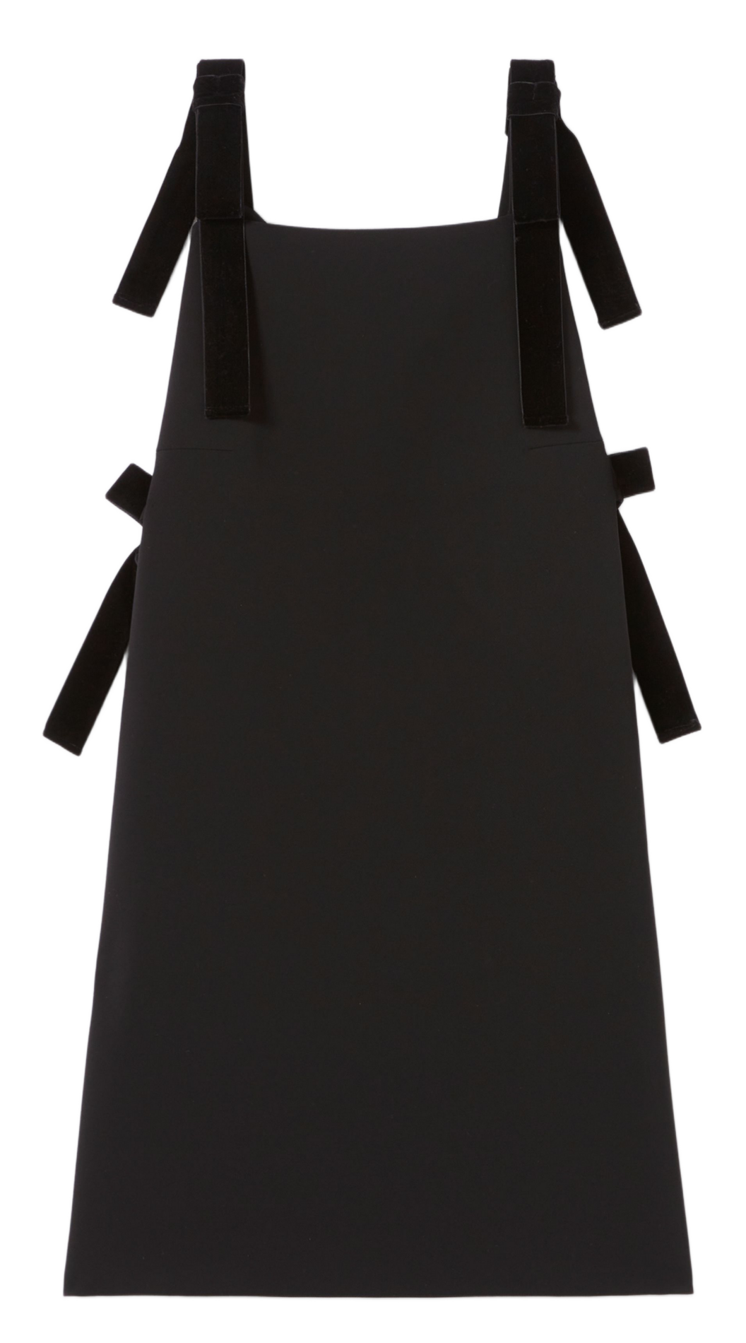 Short straight dress with velvet knots CLAUDIE PIERLOT Black