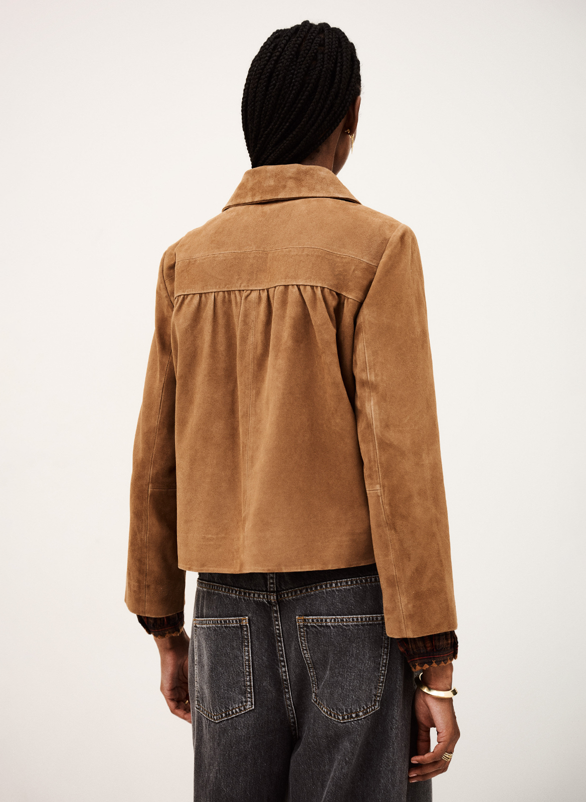 Geitenleren, suède jasje BA&SH Bruin