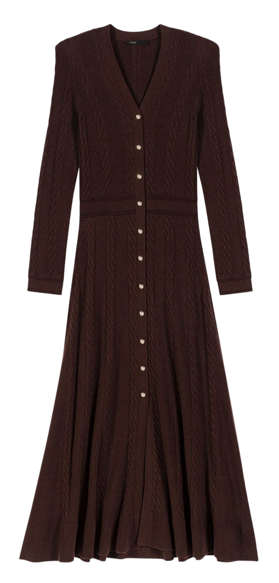 Buttoned midi dress MAJE Brown