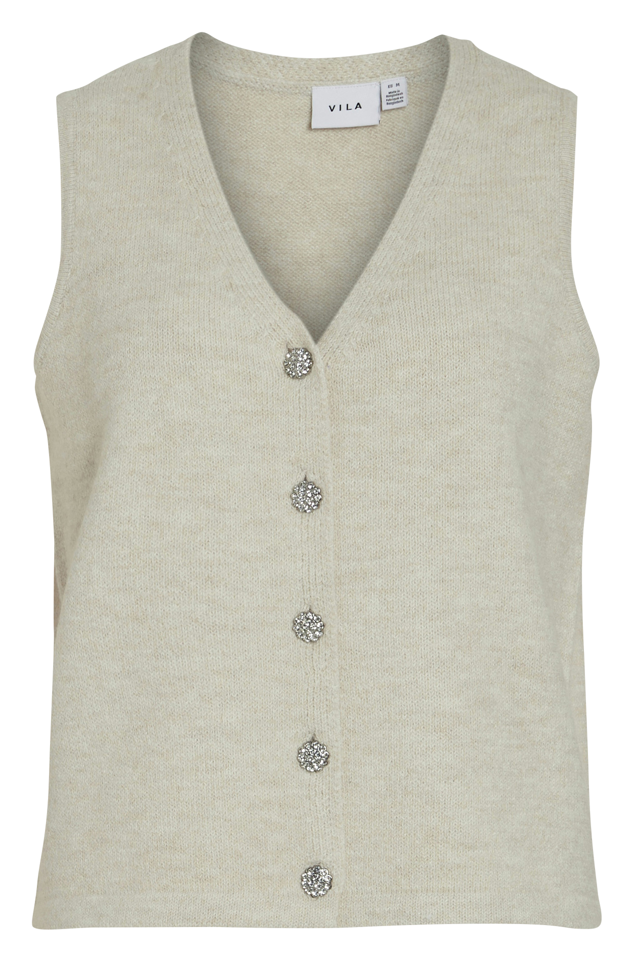 Straight V-neck vest in recycled knit VILA