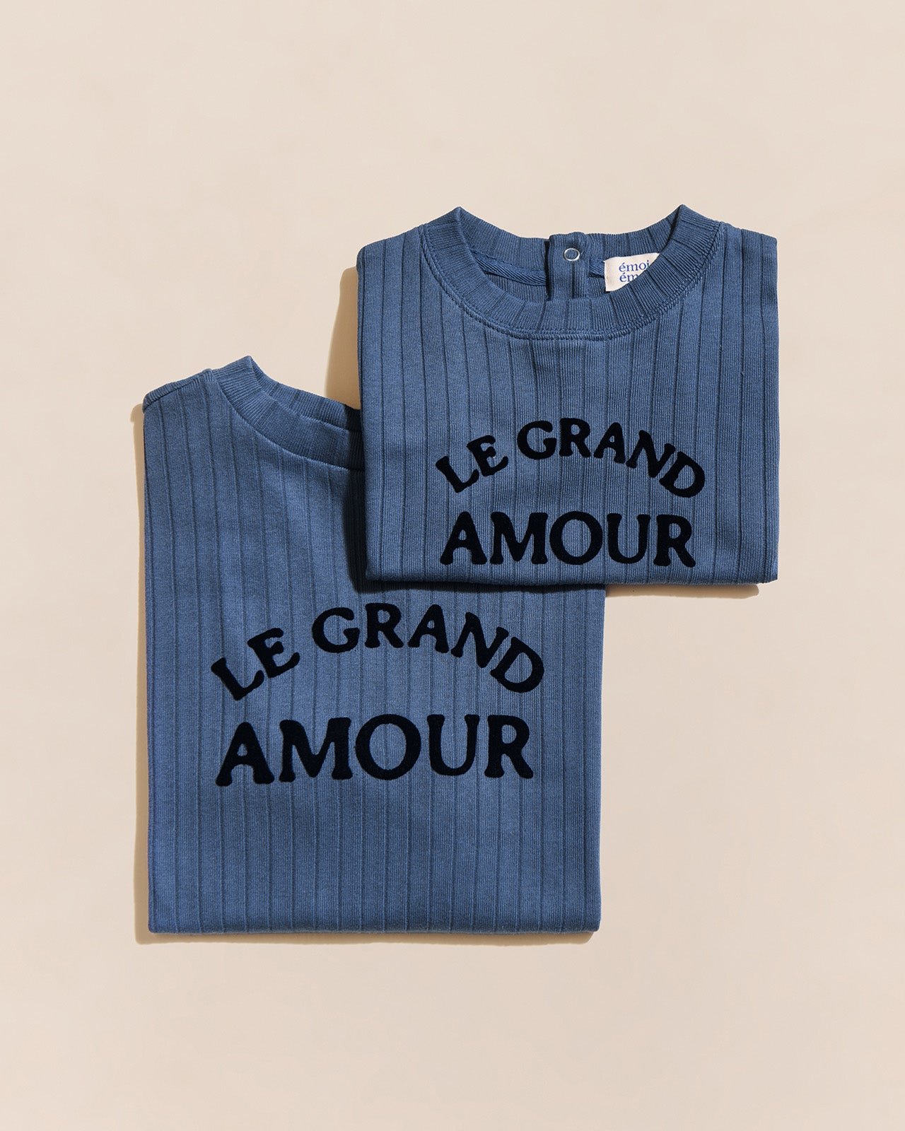 Le t-shirt le grand amour en coton bio EMOI EMOI Bleu