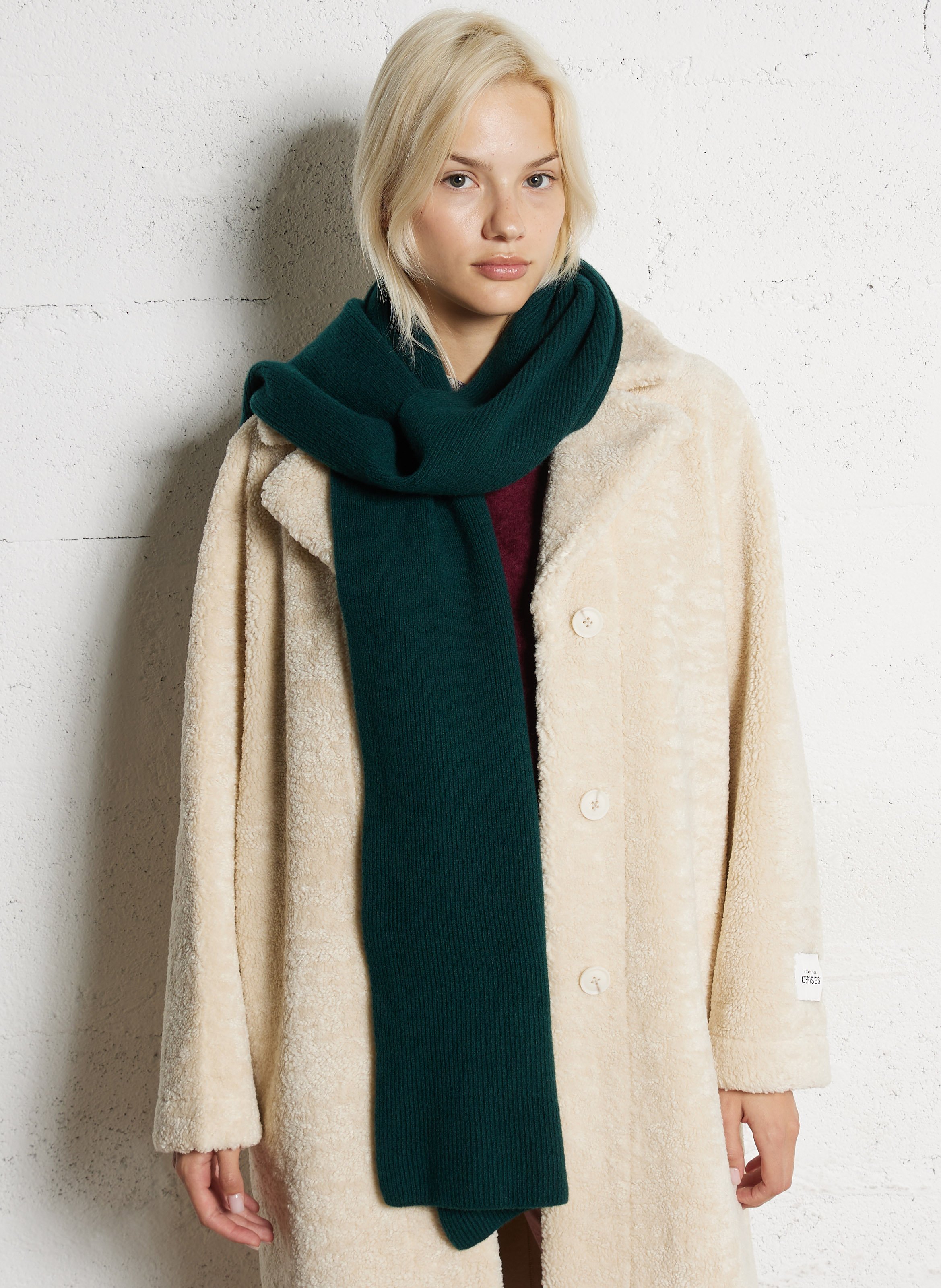 Echarpe en laine et cachemire mélangé CEZEMBRE Vert