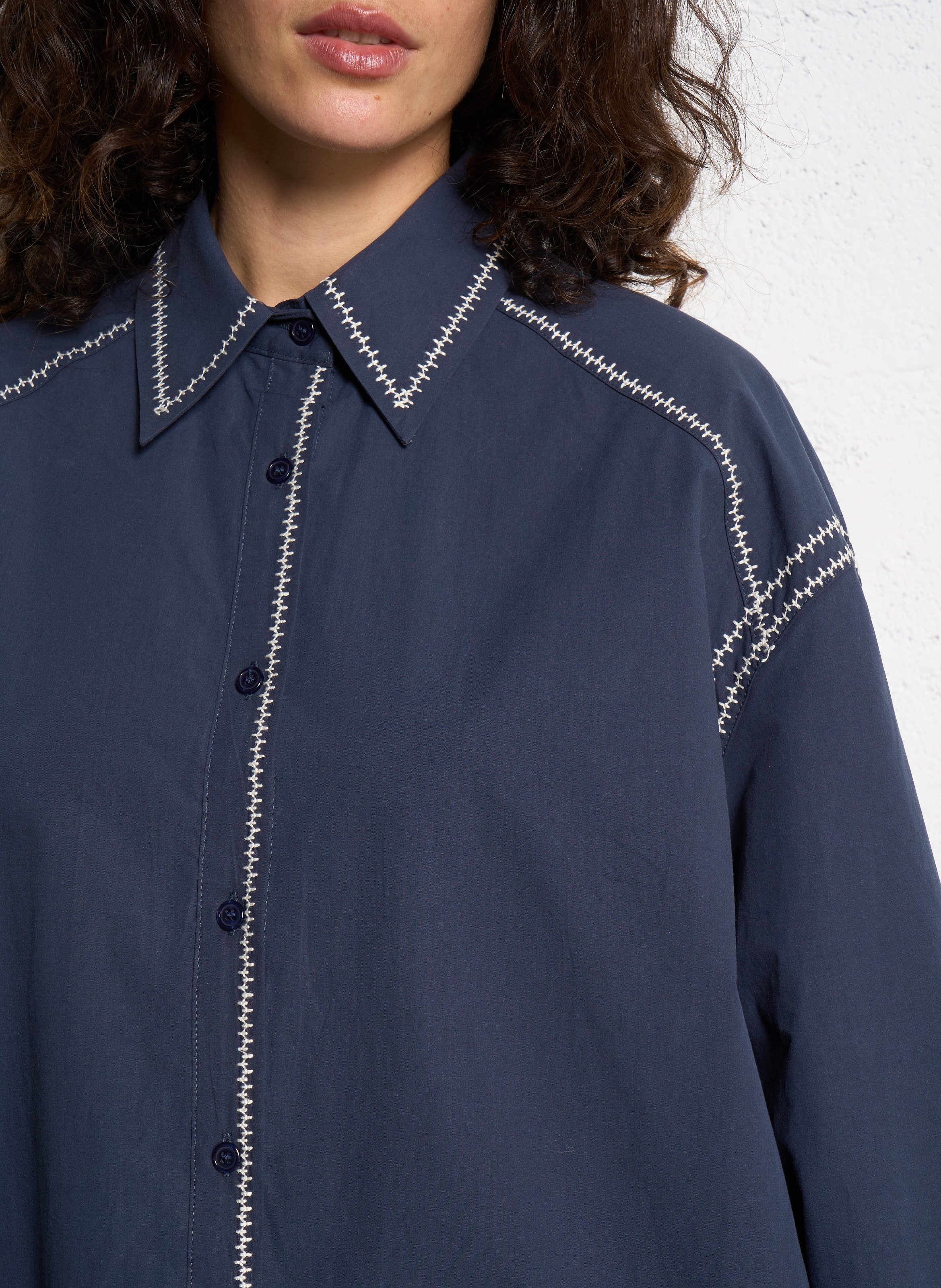 Baumwoll-Bluse THE KORNER Blau