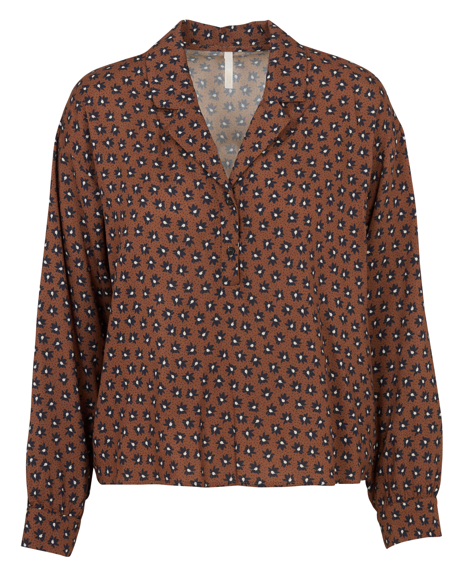 Bluse mit V-Ausschnitt I CODE Braun