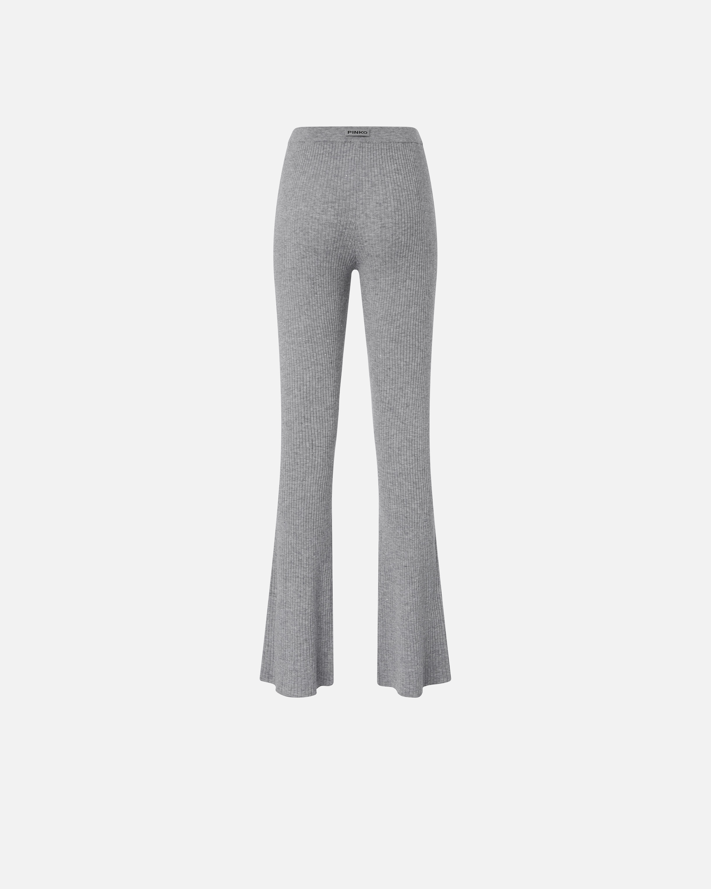 Flared knit trousers PINKO Grey