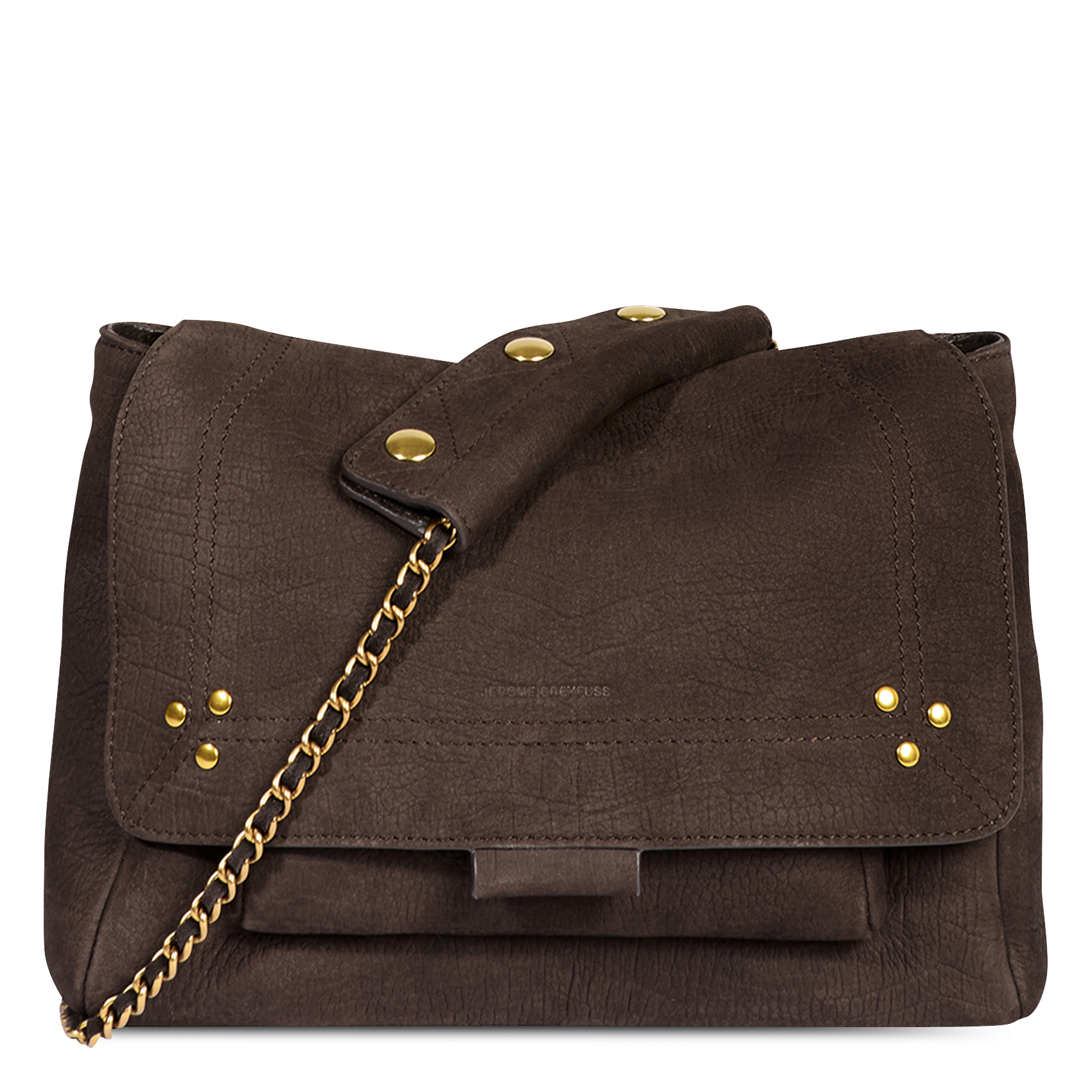 Leather messenger bag JEROME DREYFUSS Brown