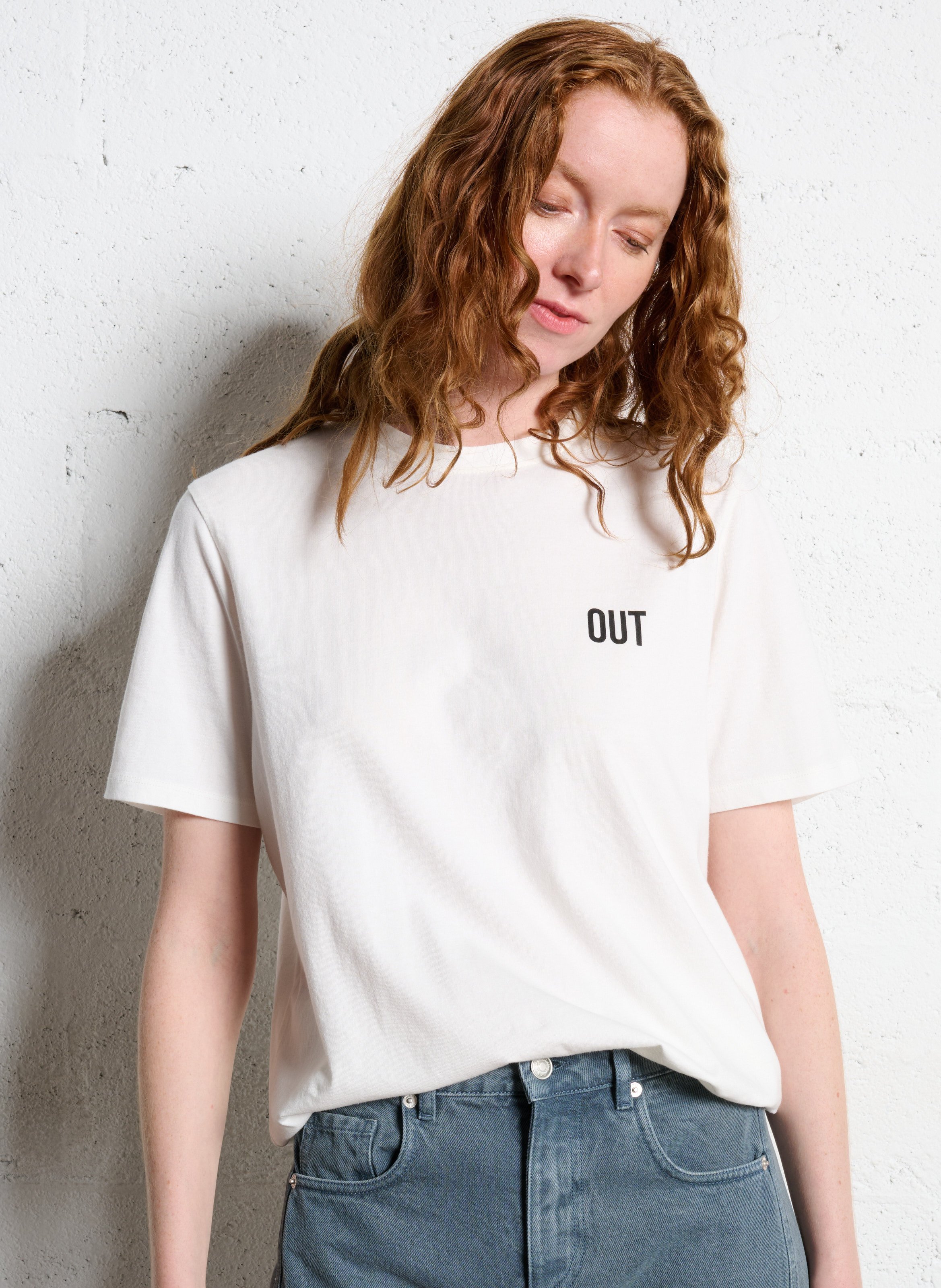 Oversized round-neck cotton T-shirt IKKS White