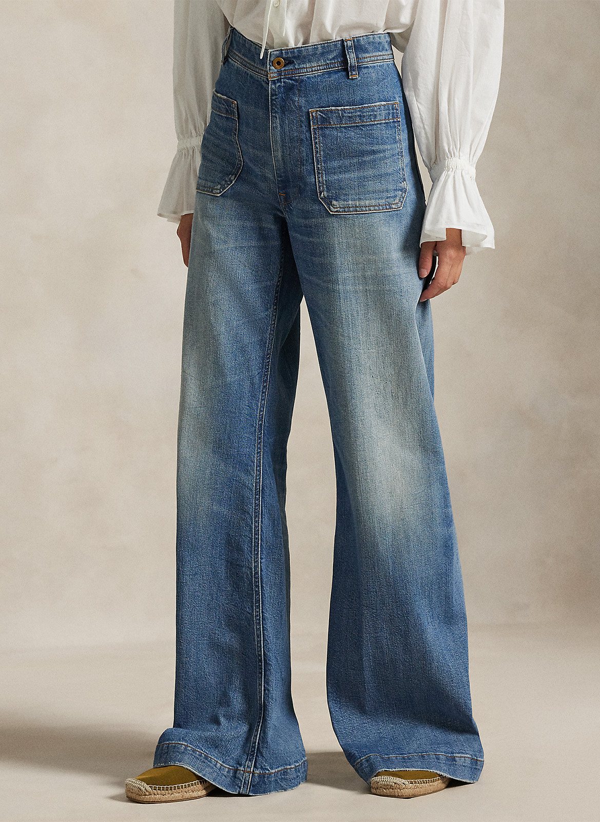 Flared jeans met hoge taille | katoenblend POLO RALPH LAUREN Blauw