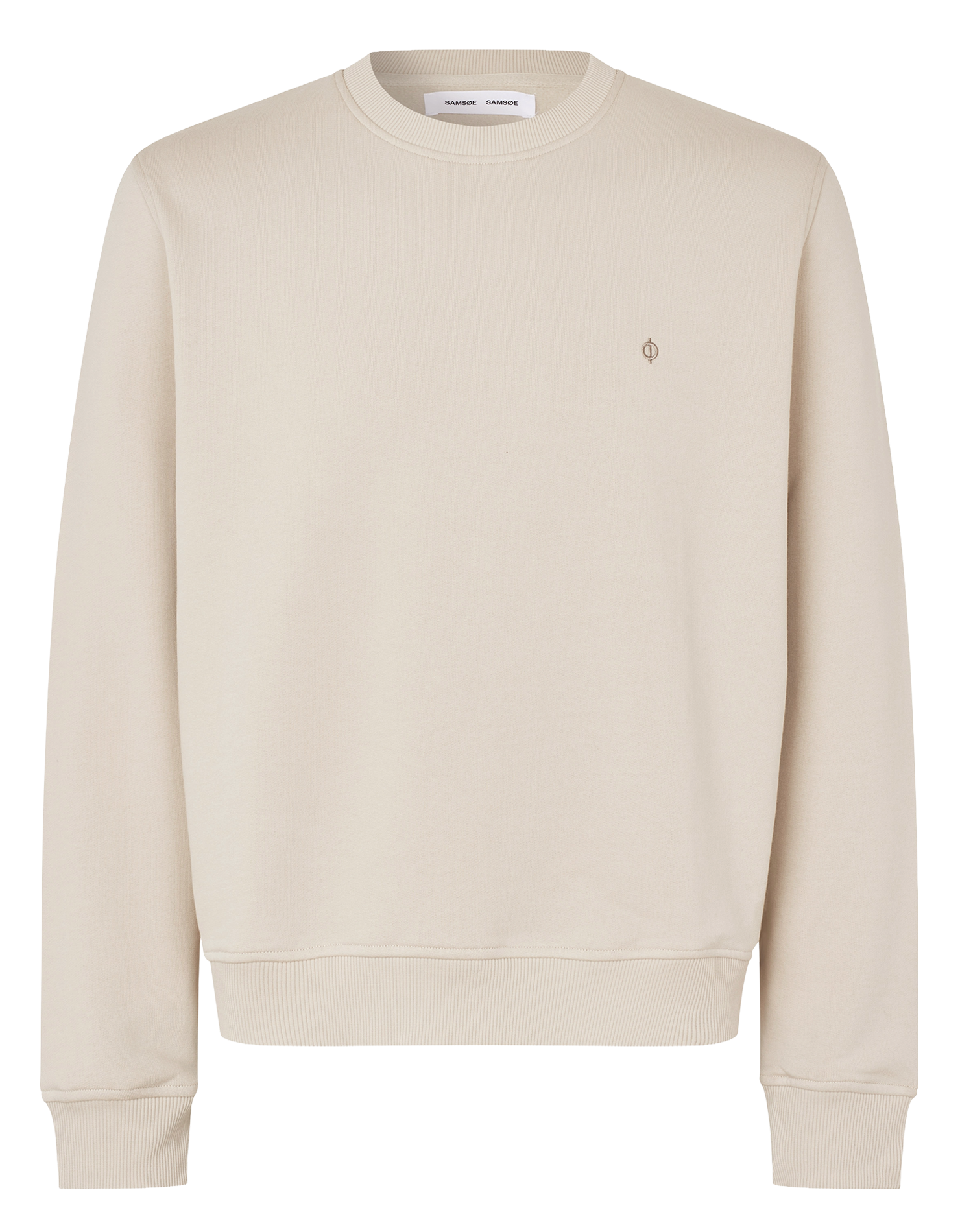 Sudadera de algodón orgánico con cuello redondo SAMSOE SAMSOE Beige