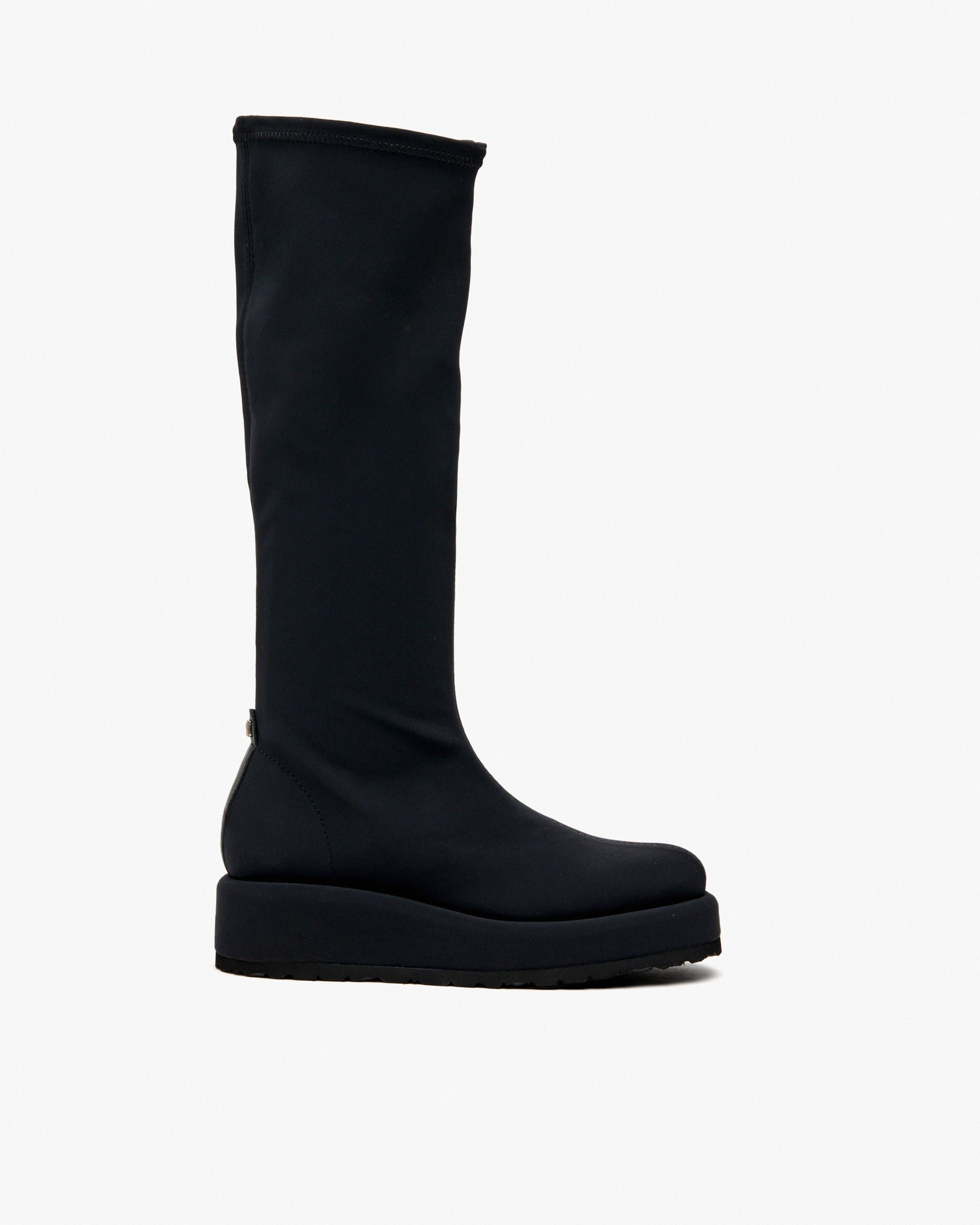 Black stretch fabric faux leather boots PEDRO MIRALLES Black