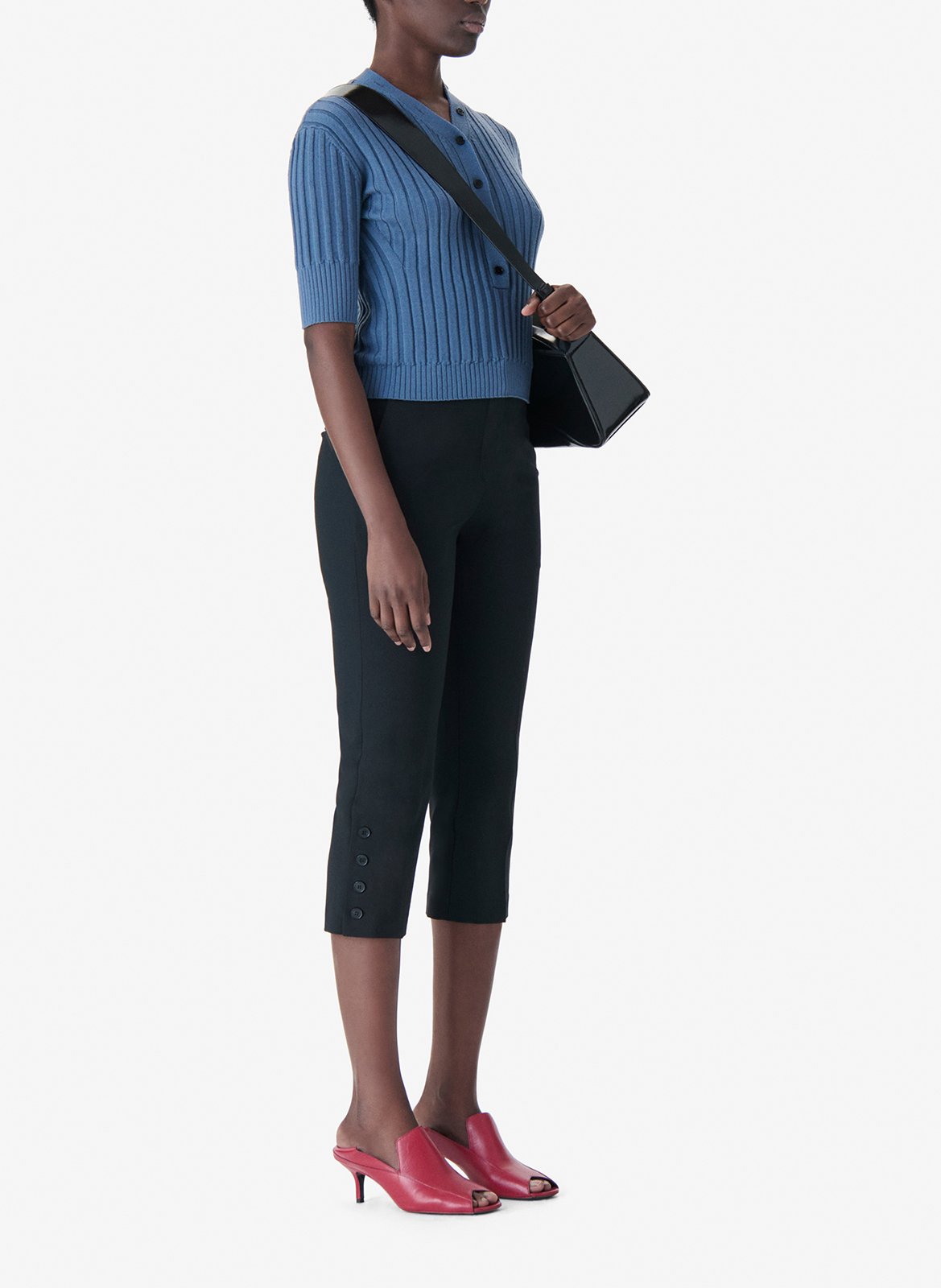 Pull col V en laine IRO Bleu