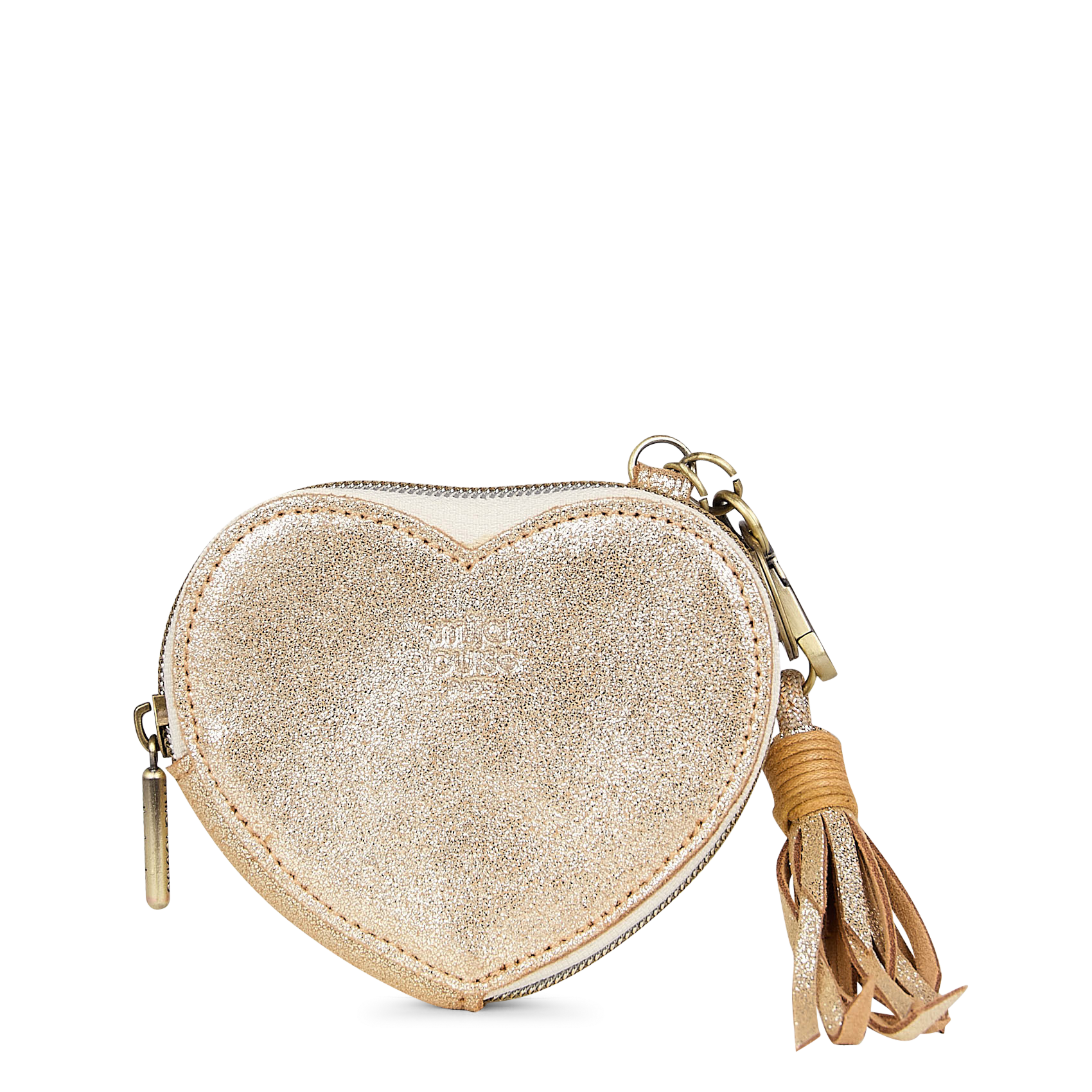 Portemonnee in de vorm van een hart van leer MILA LOUISE Beige