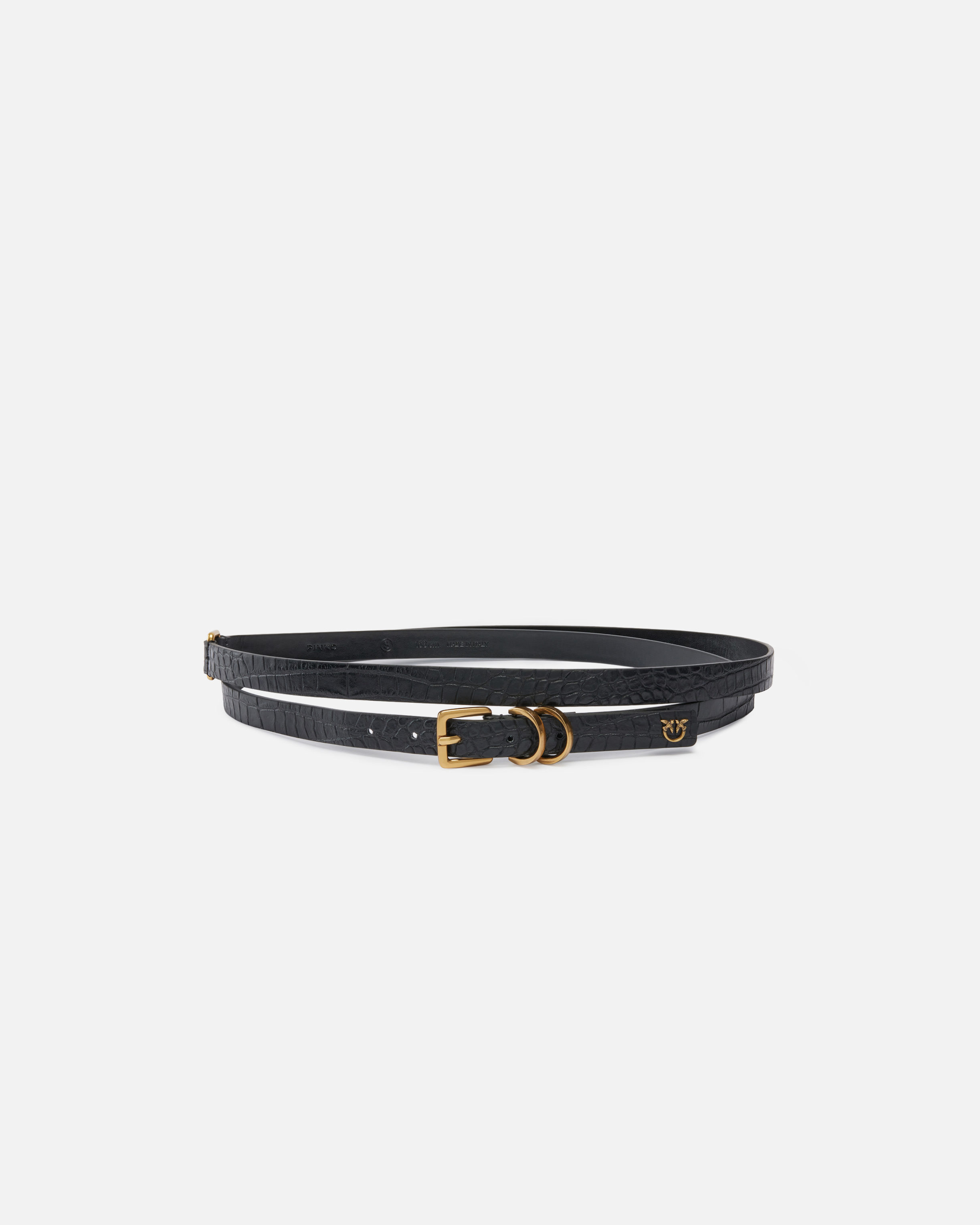 Belt with Love Birds logo plate 2 cm PINKO Black