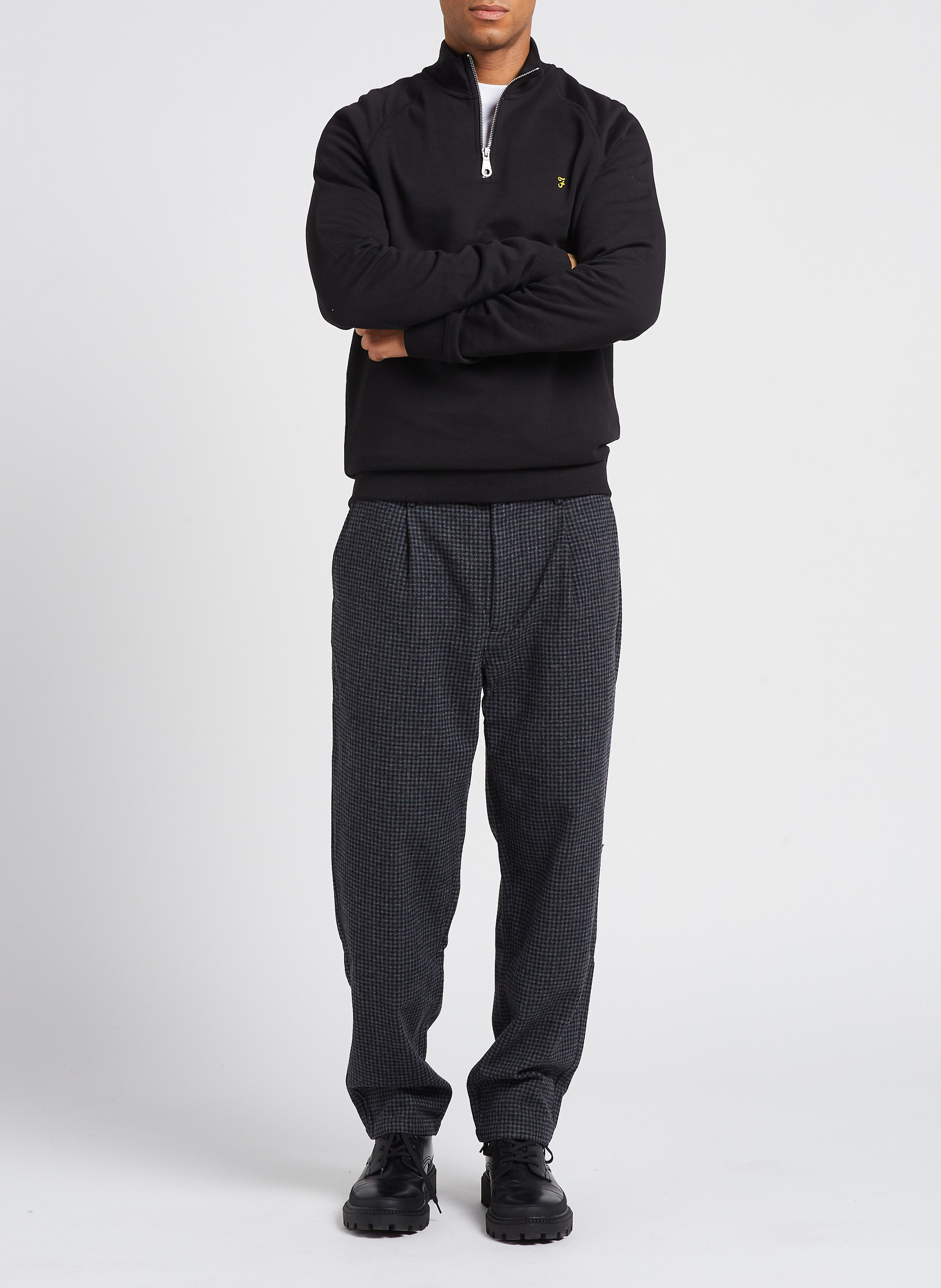 Pantalon chino 7/8 ème en laine mélangée imprimé MINIMUM Argent