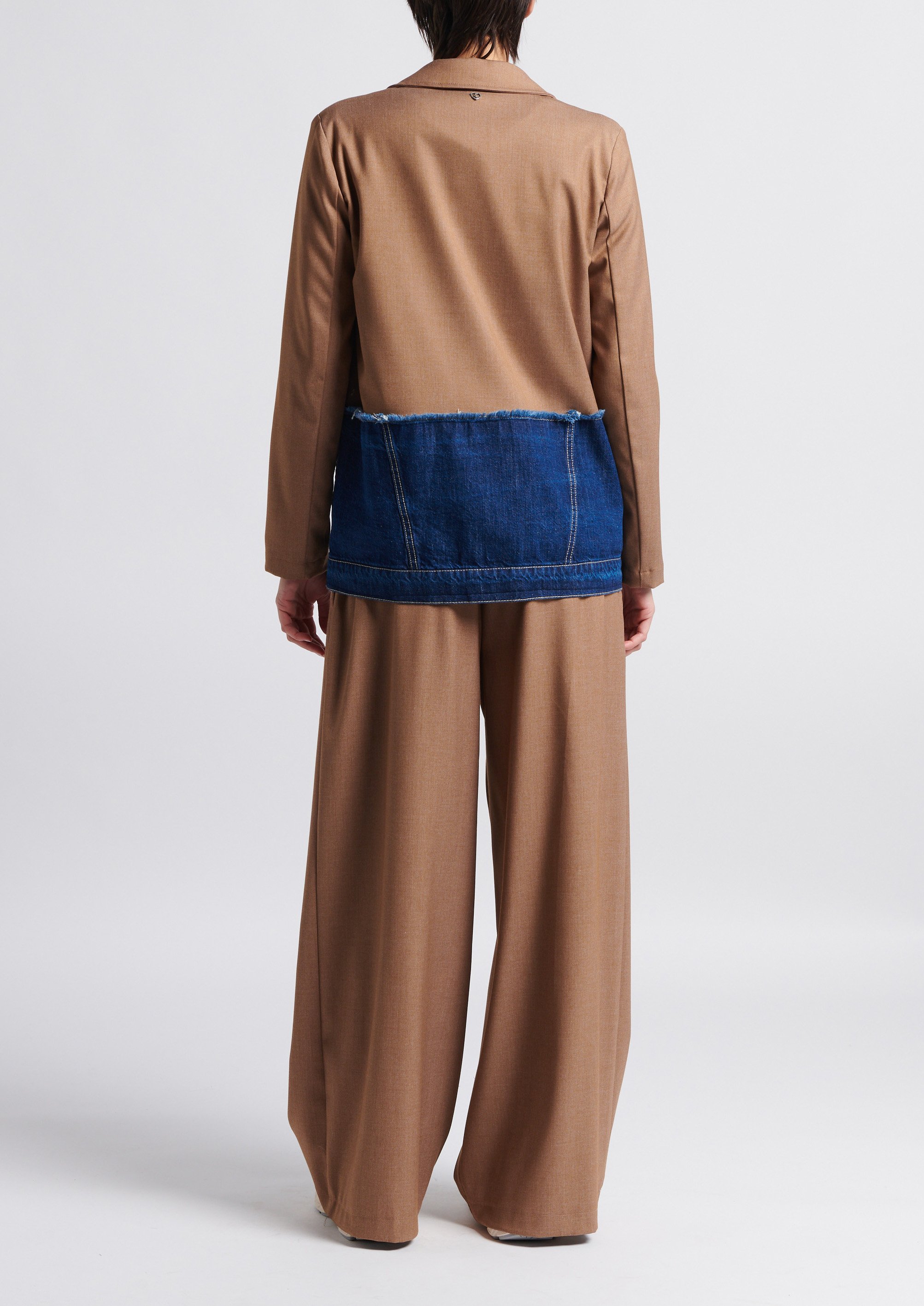 Veste droite col tailleur  PLEASE Marron