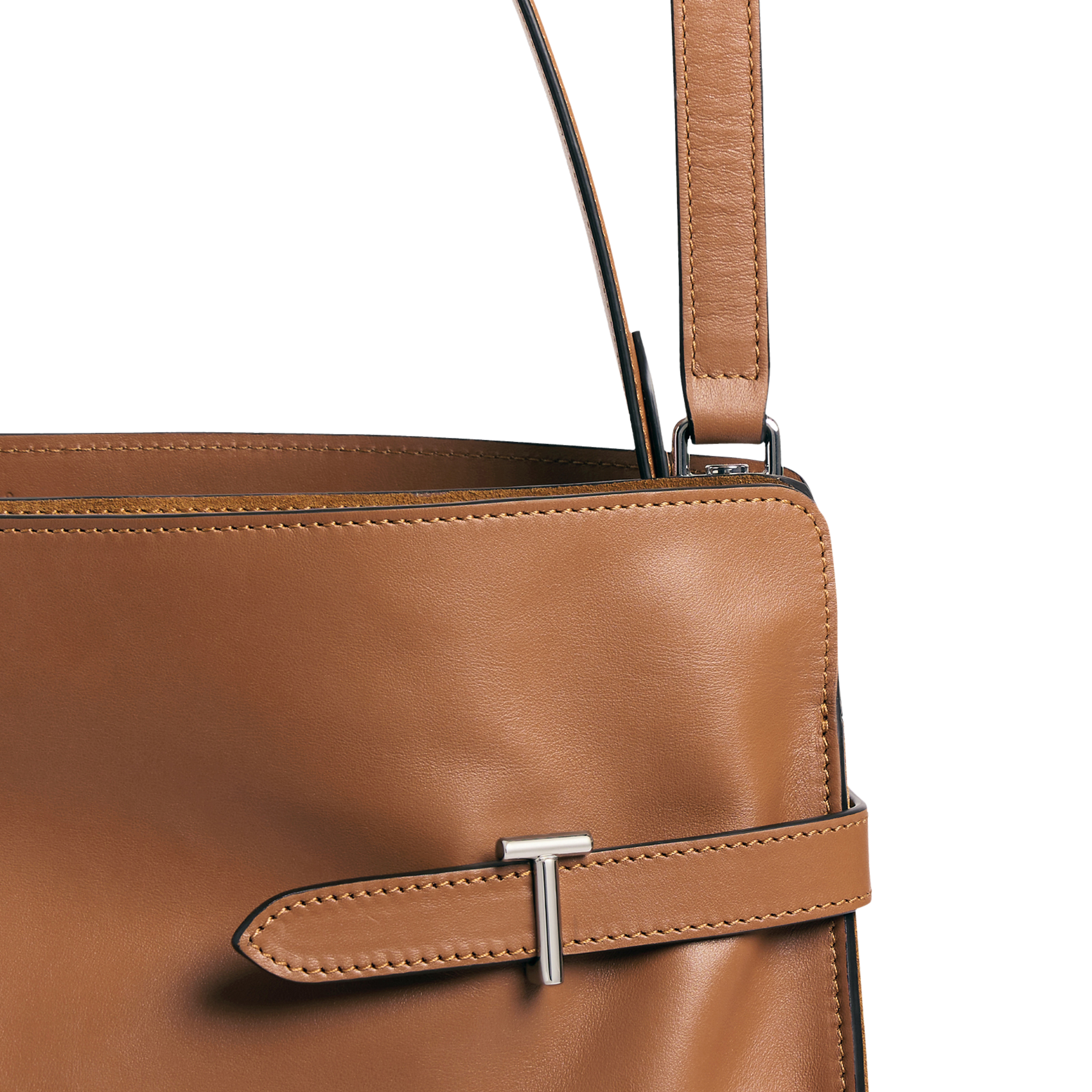 Große einfarbige Ledertasche LE TANNEUR Braun