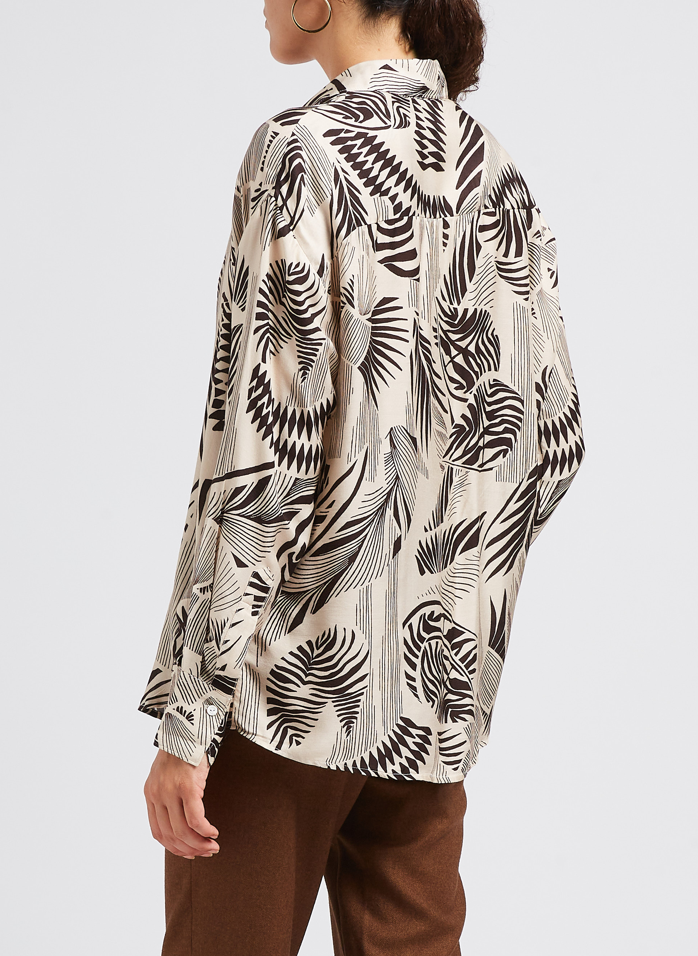 Chemise col classique imprimée  DIEGA Beige