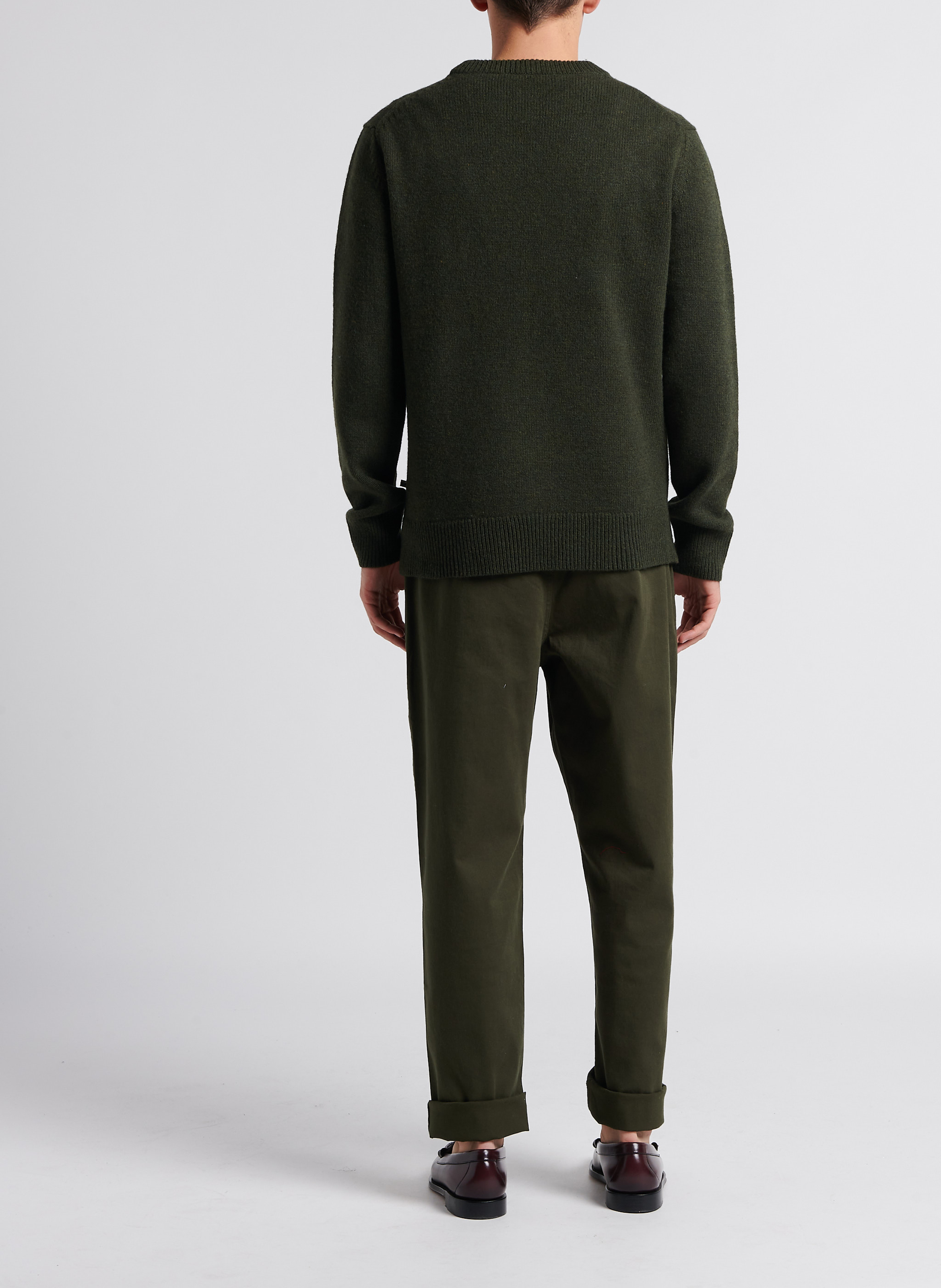 Pantalon droit en coton mélangé MINIMUM Vert