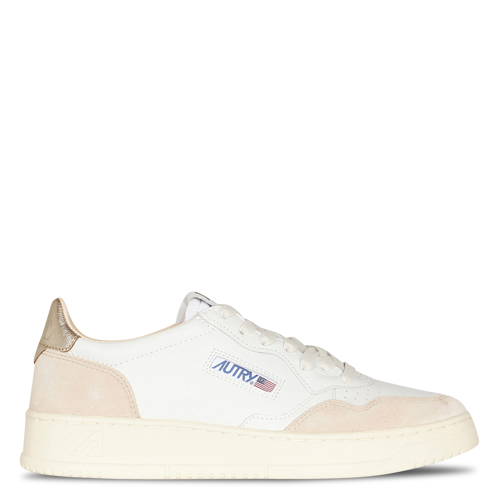 Lage baskets van leermix AUTRY Goudkleurig