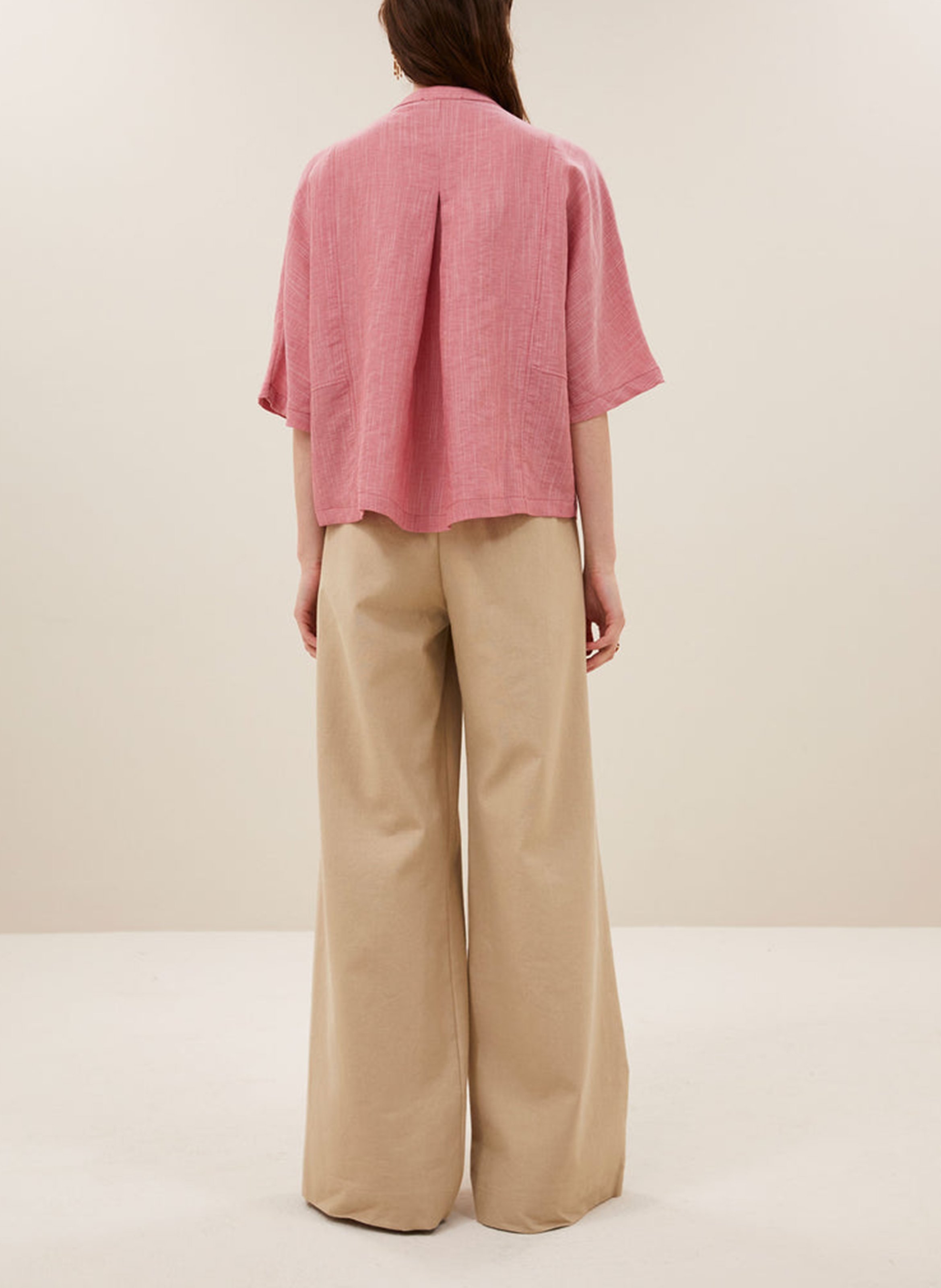 Blouse ample à col mao  BY BAR Rouge