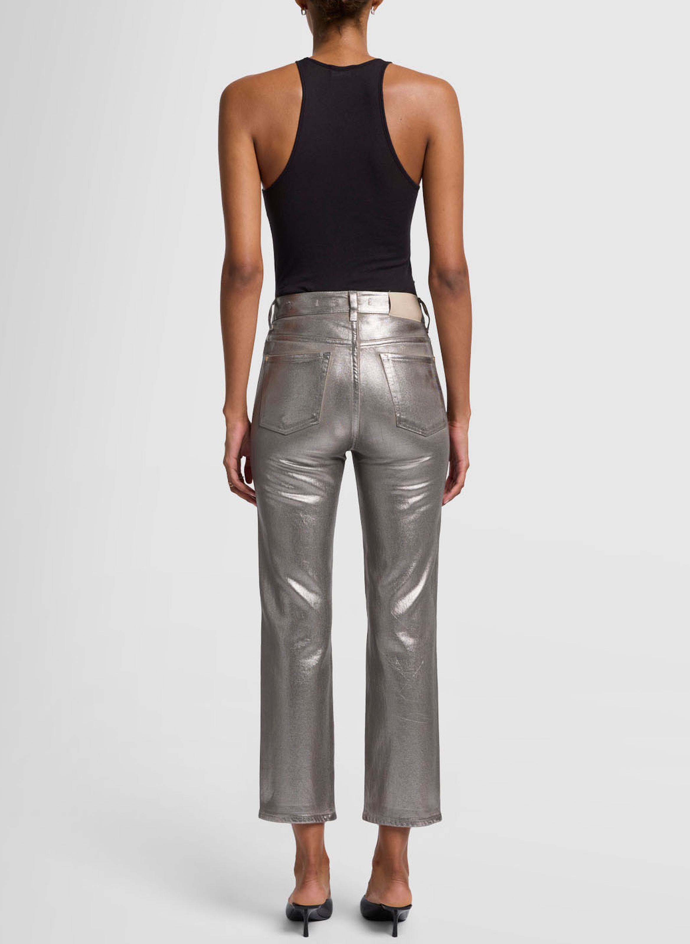 High-rise cropped pants 7 FOR ALL MANKIND Yellow