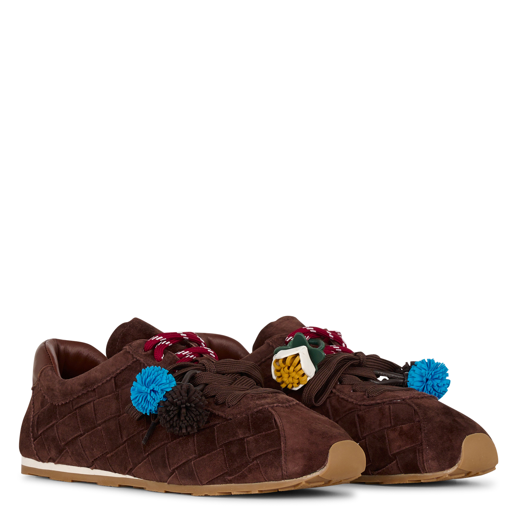 Baskets basses en cuir velours TORAL Rouge