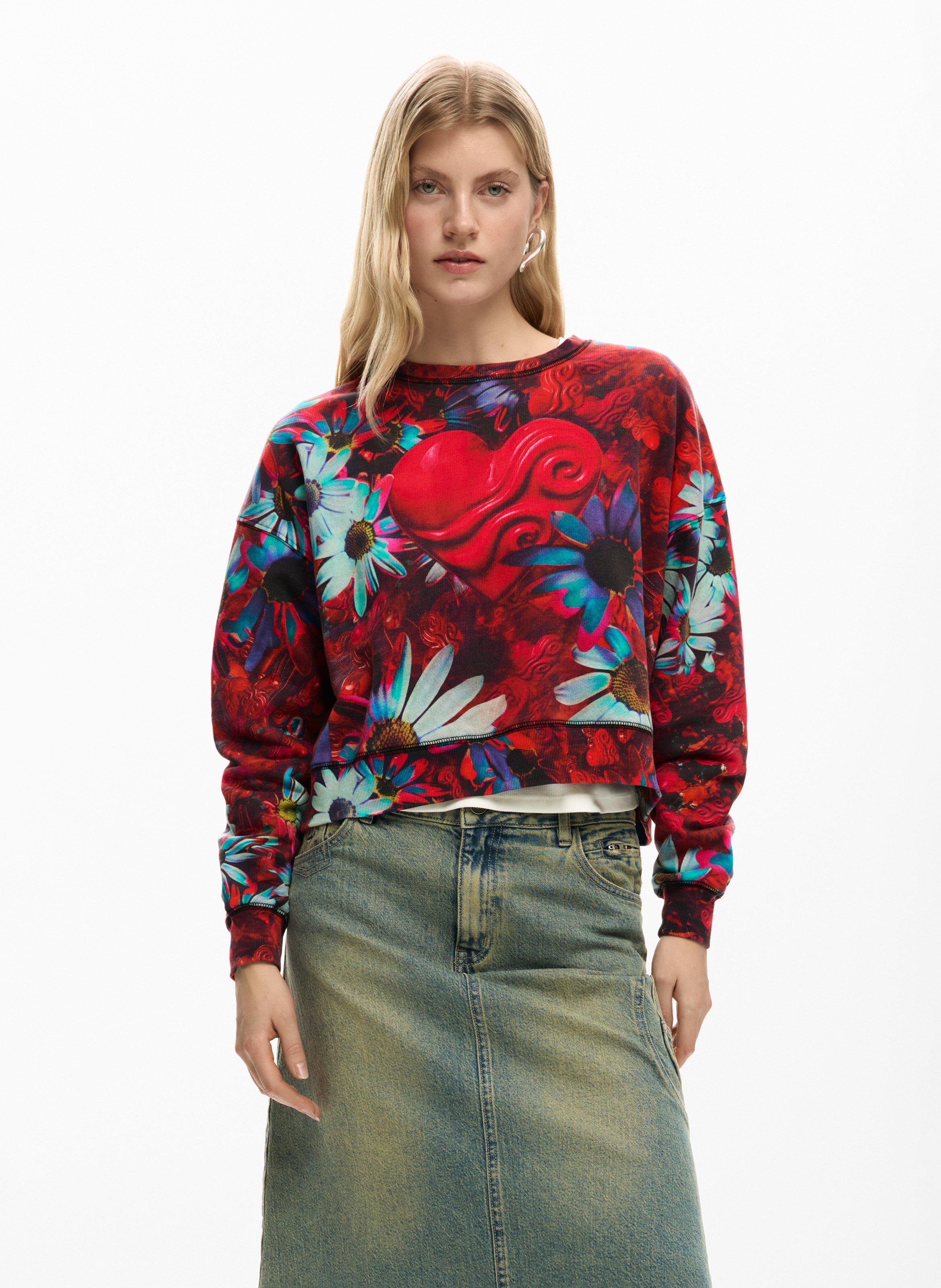 Cotton round-neck sweatshirt DESIGUAL Black
