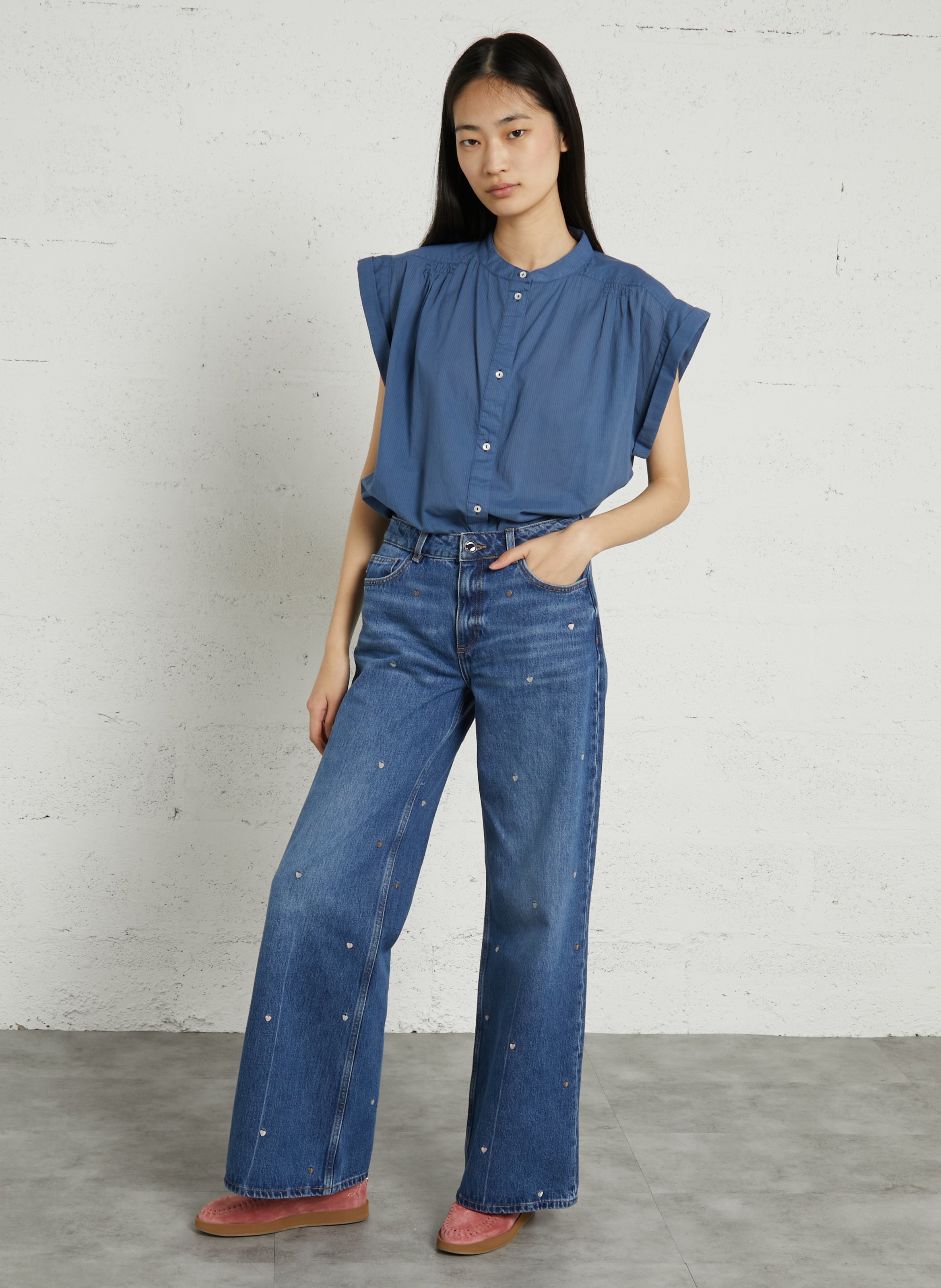 Round-neck striped shirt HOD PARIS Blue