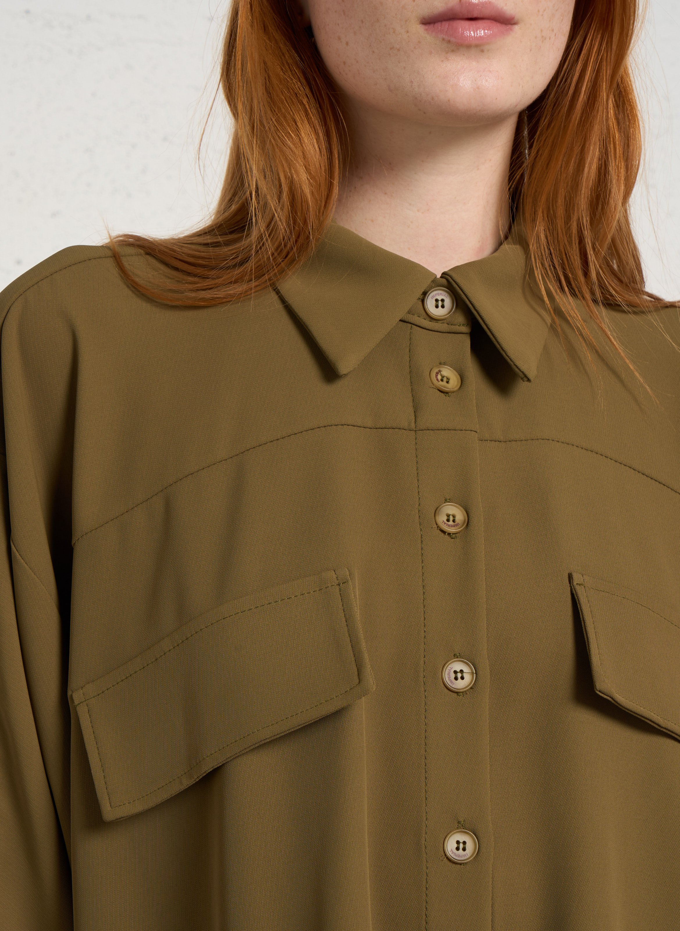 Chemise courte ample manches kimono IMPERIAL Vert