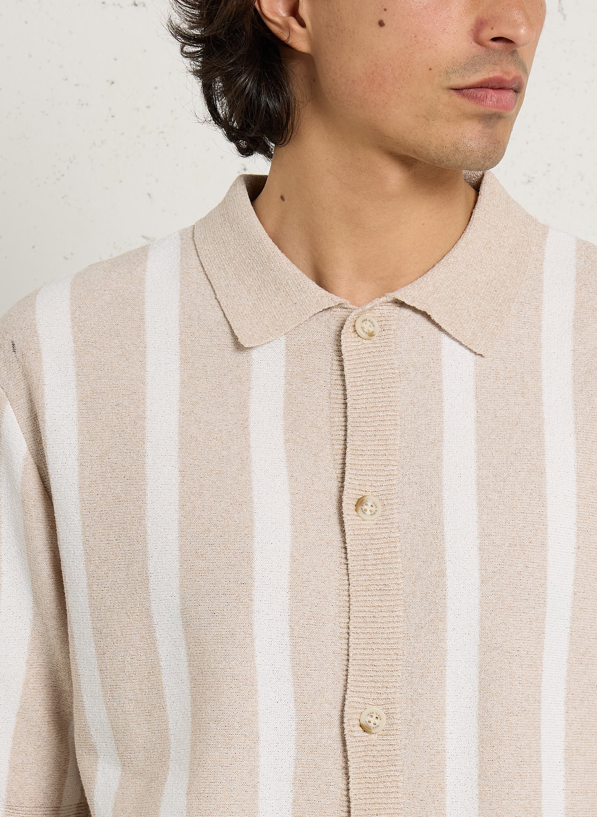 Bluse aus Baumwoll-Mix mit klassischem Kragen IKKS Beige