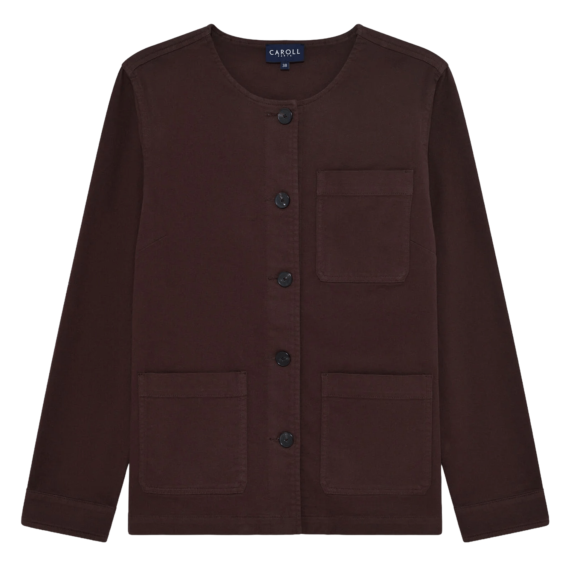 Gerade geschnittene Jacke aus Baumwoll-Mix CAROLL Braun