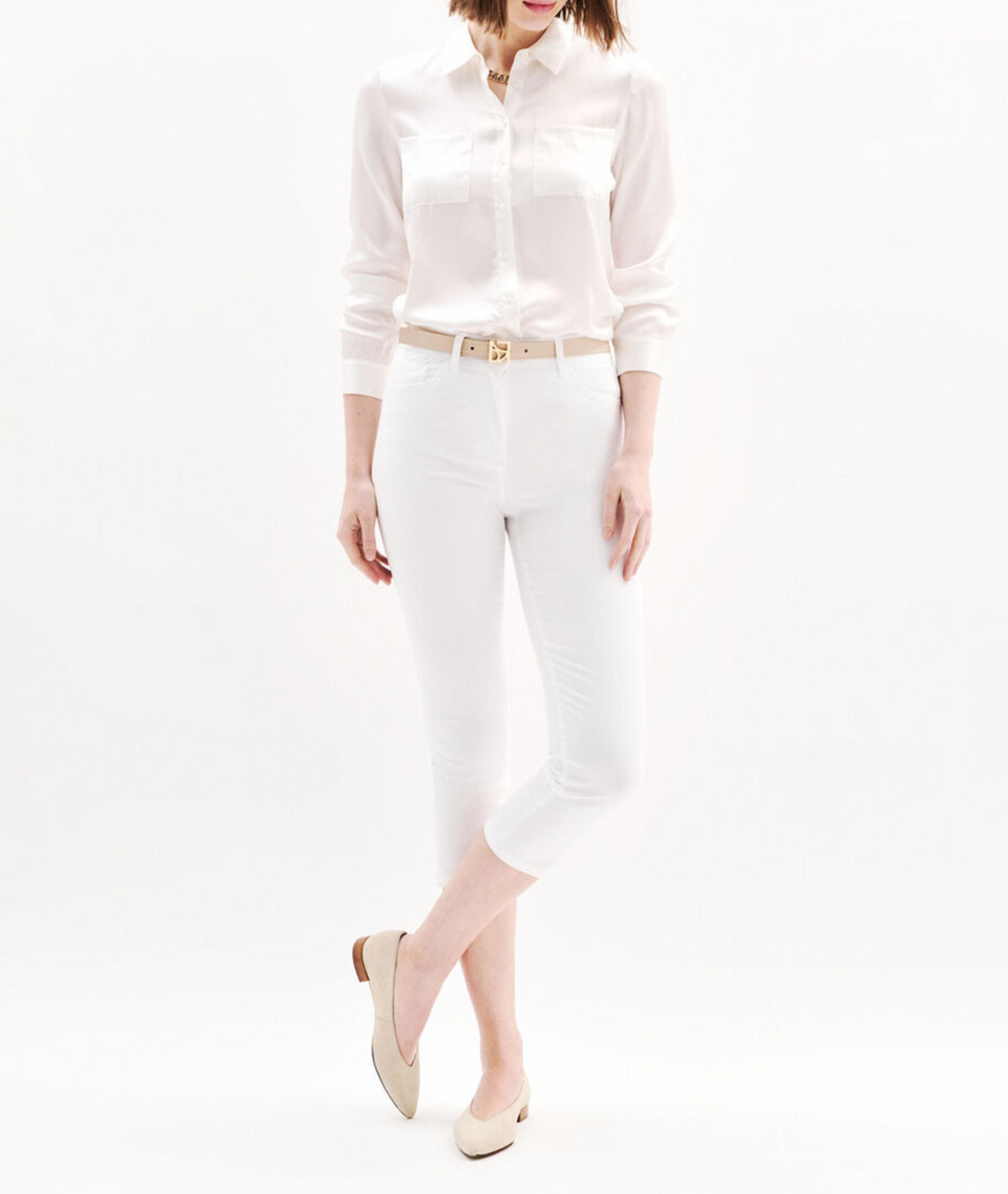 Jean slim taille haute CAROLL Blanc