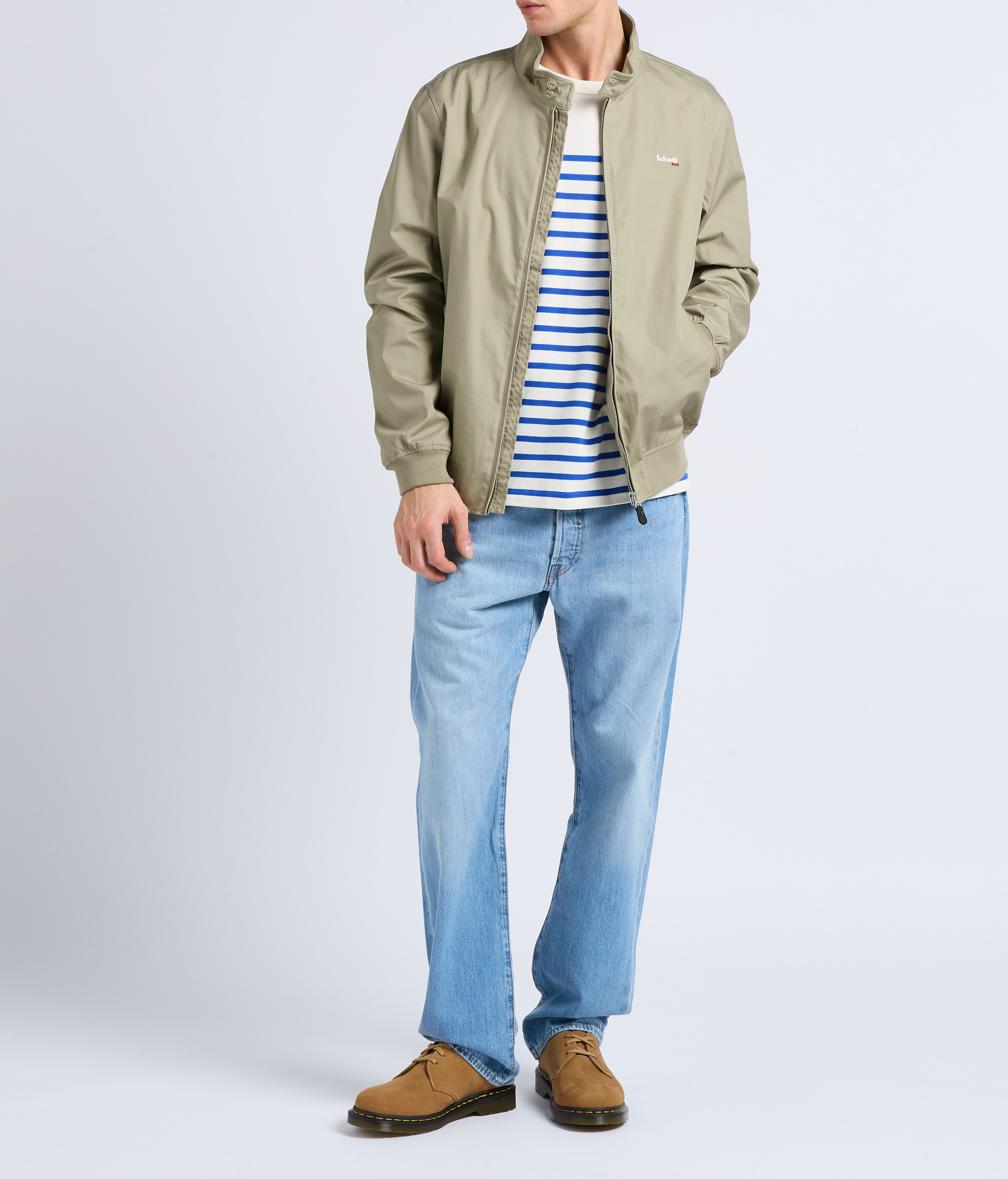 Blouson mit Stehkragen, Regular Fit SCHOTT Khaki
