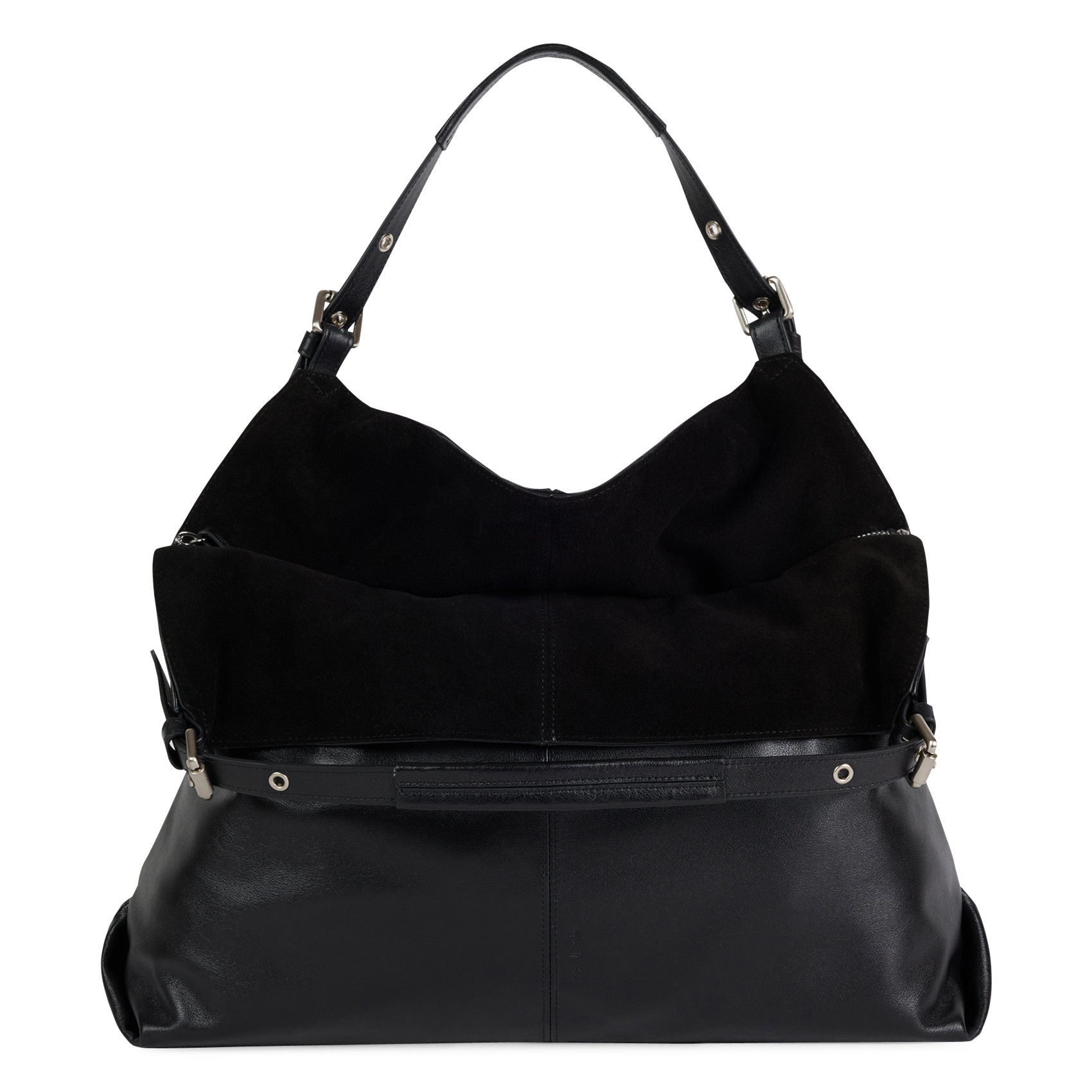 Schultertasche aus Leder NAT & NIN Schwarz