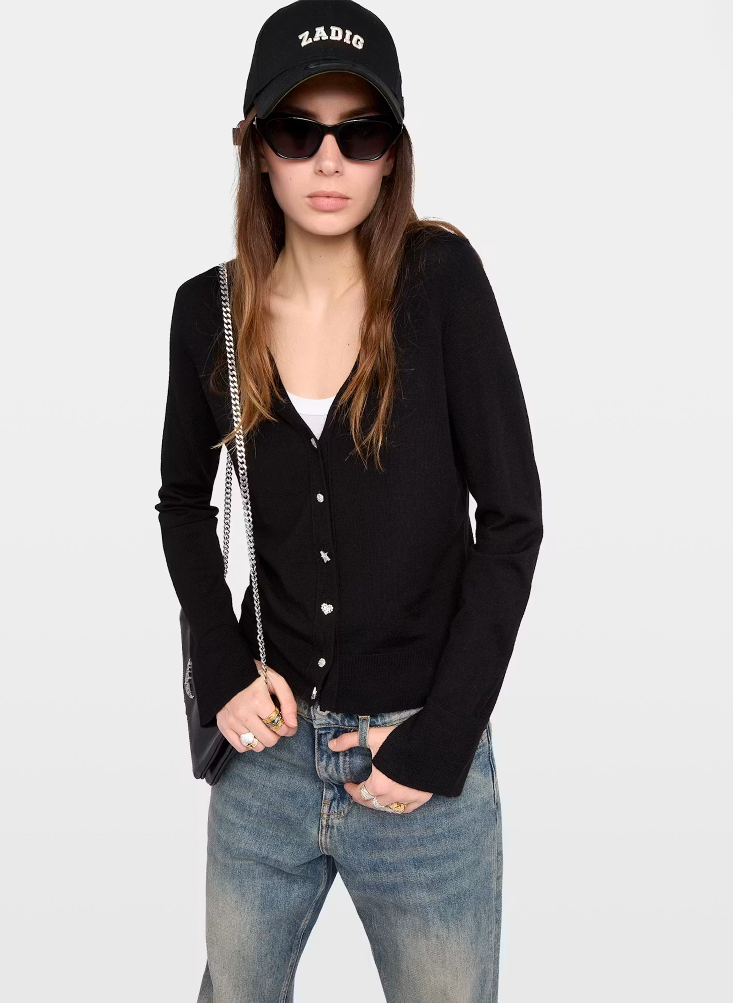 Cárdigan de lana merina ZADIG&VOLTAIRE Negro