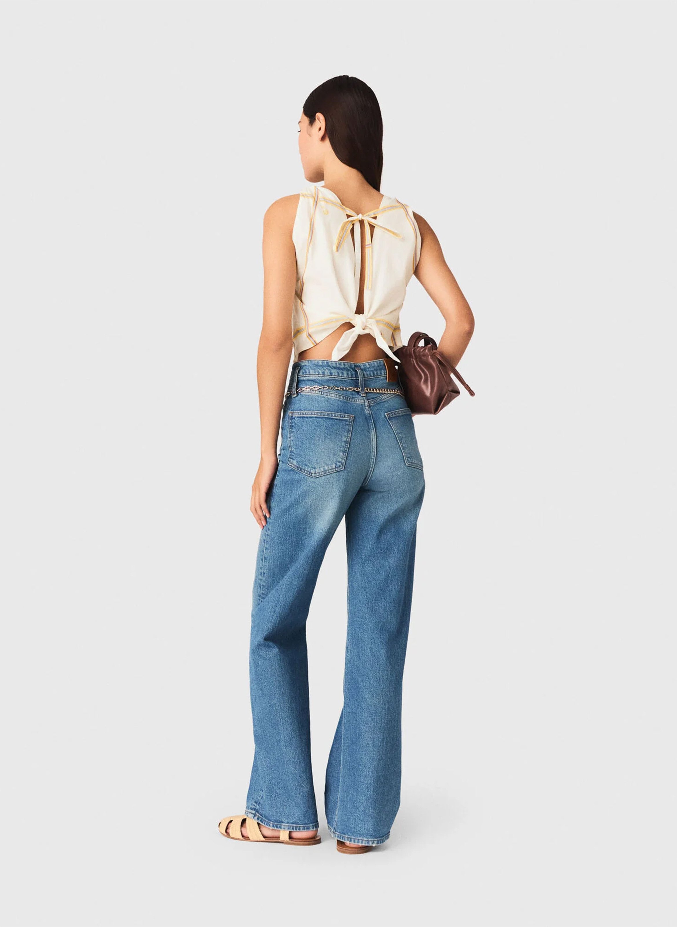 Top droit en coton MAJE Blanc