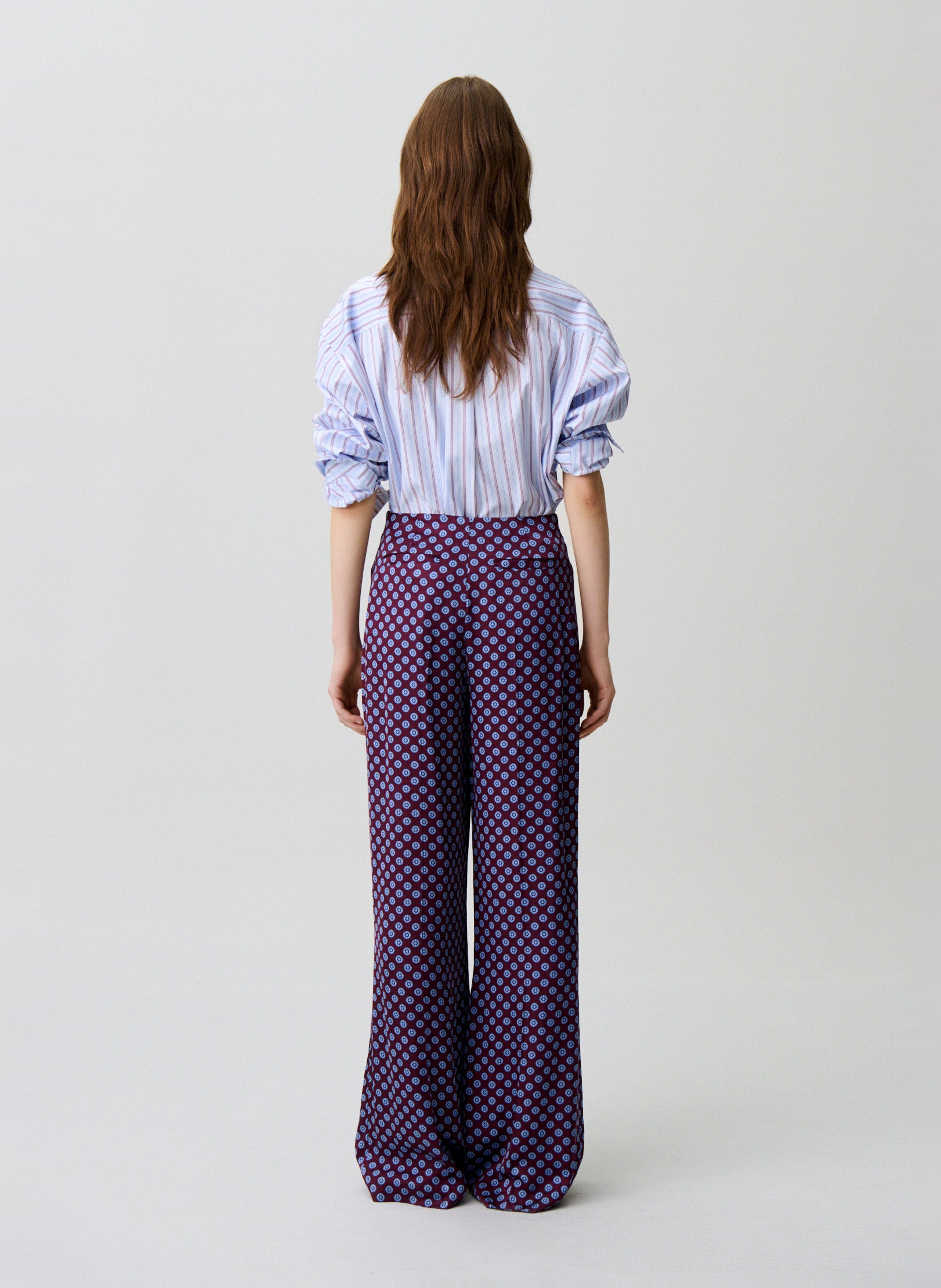 Weite weich fallende Hose mit Aufdruck CLAUDIE PIERLOT Rot