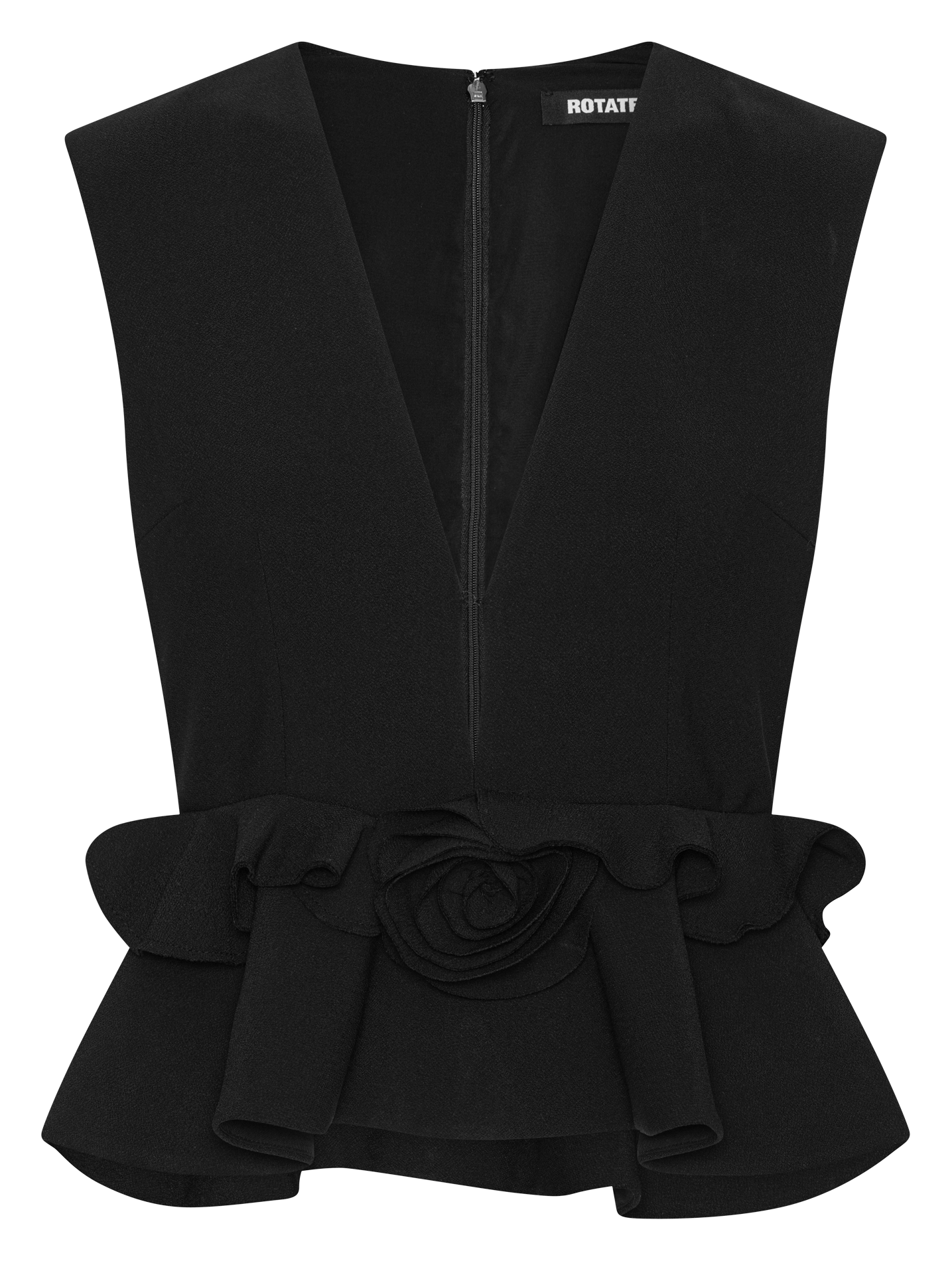 Sleeveless Peplum Top ROTATE Black