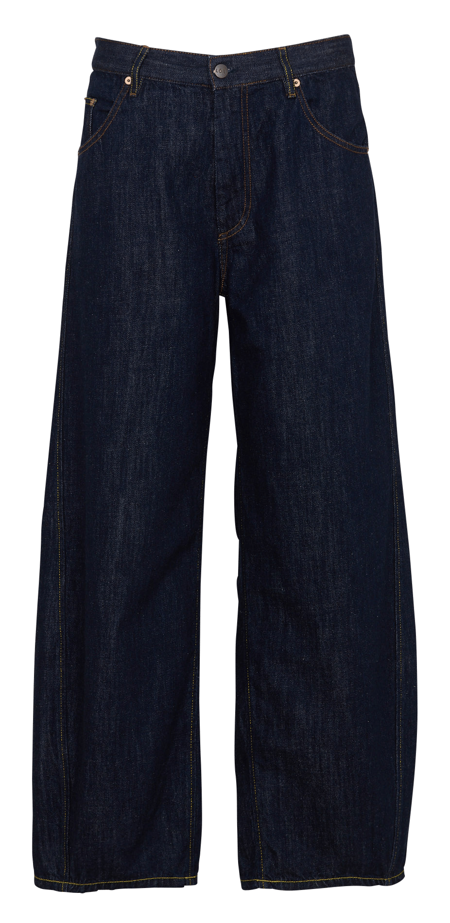 High-waisted wide-leg leather jeans MARGAUX LONNBERG Blue