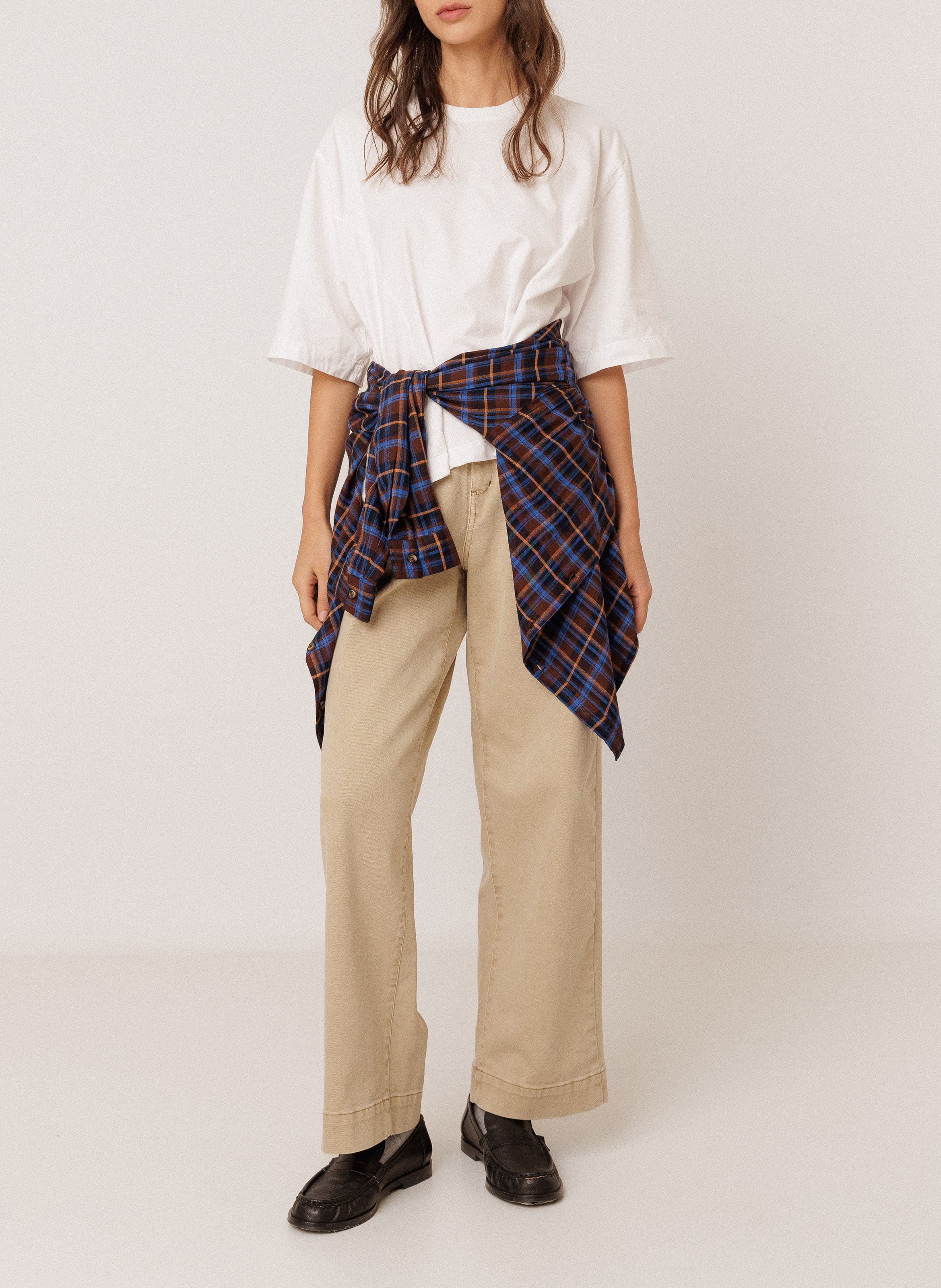 Chemise droite à carreaux INDI & COLD Marron