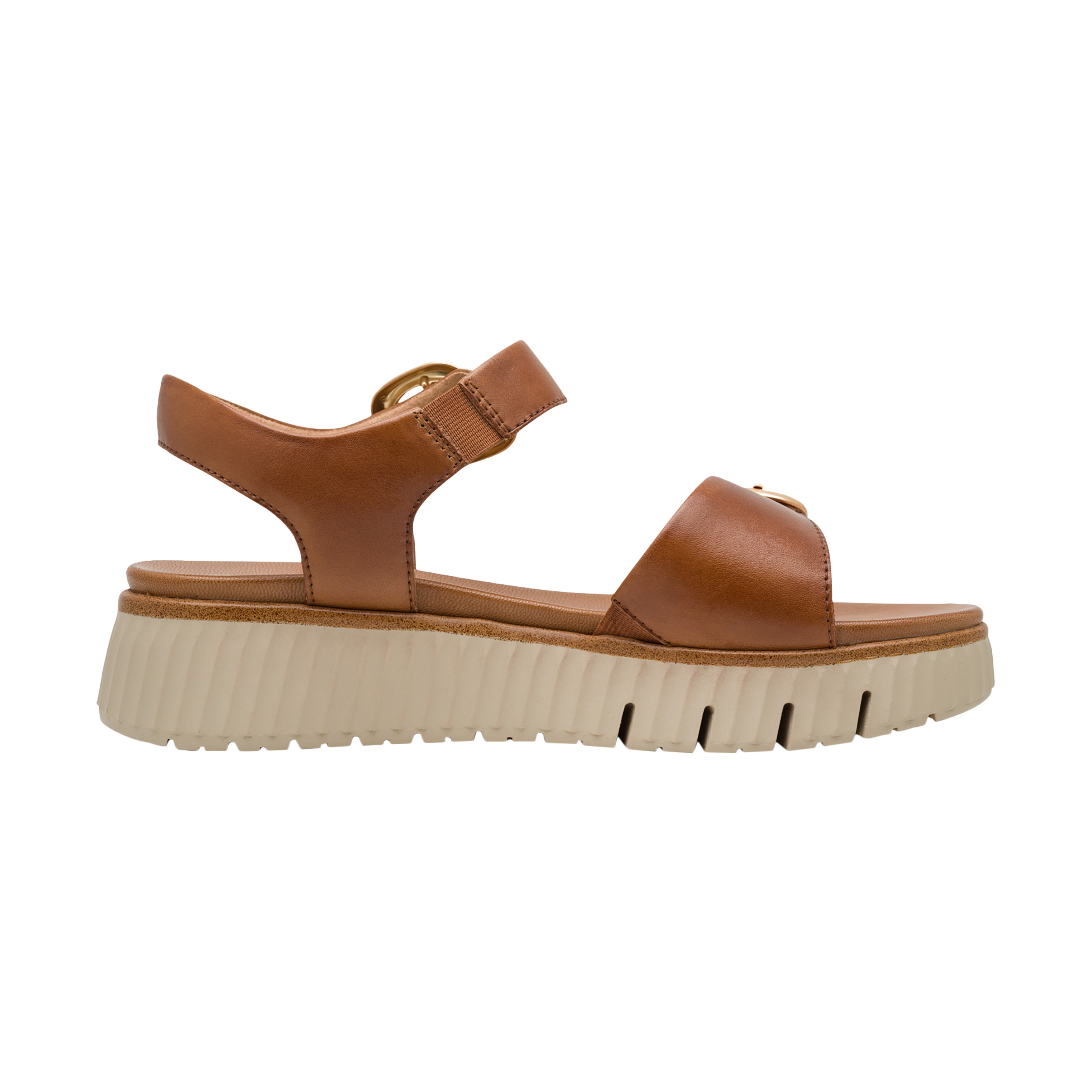 Leather comfort wedge sandals TAMARIS
