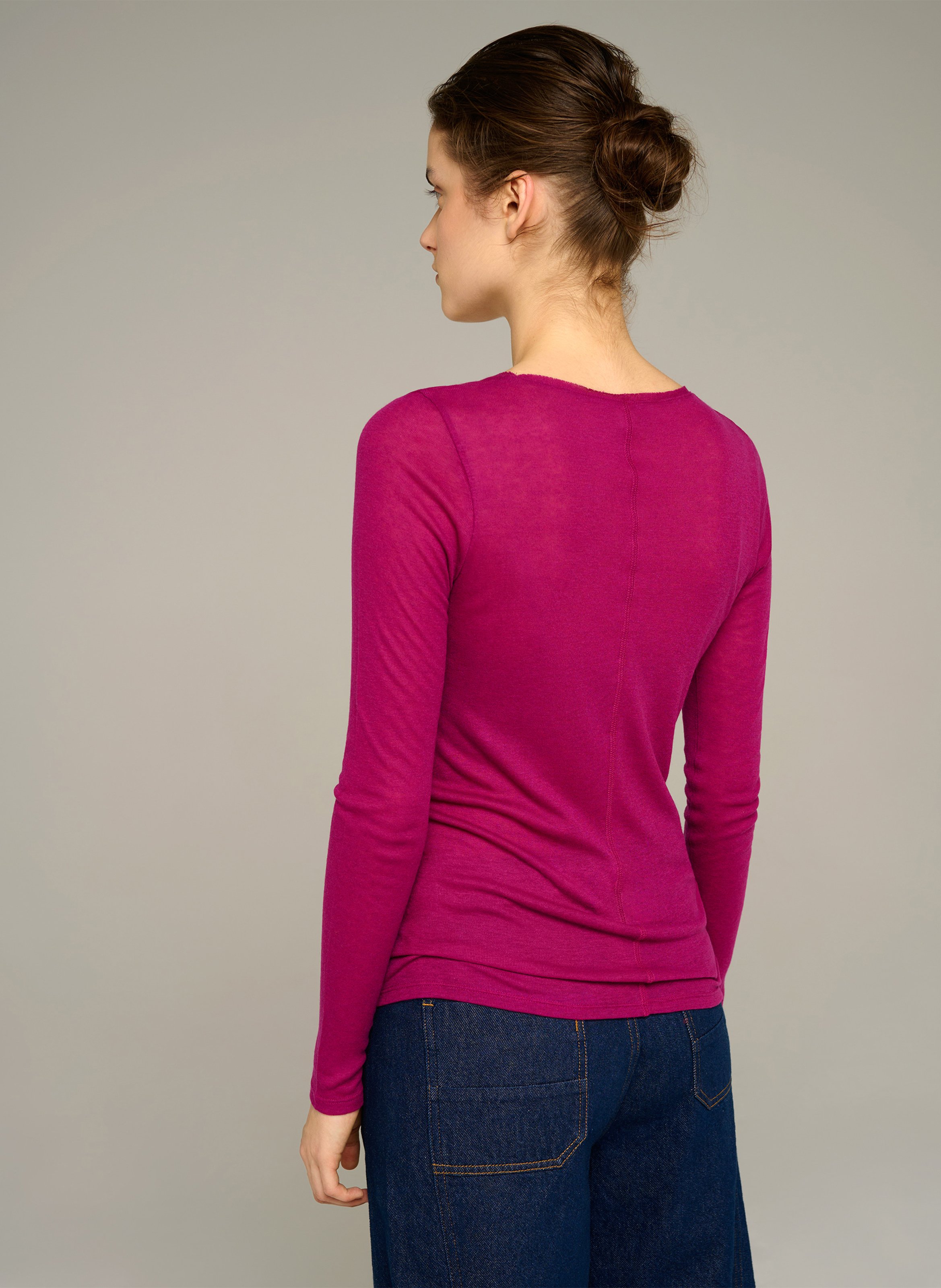 Langarmshirt mit Rundhalsausschnitt | Violett COTELAC ACOTE Damen