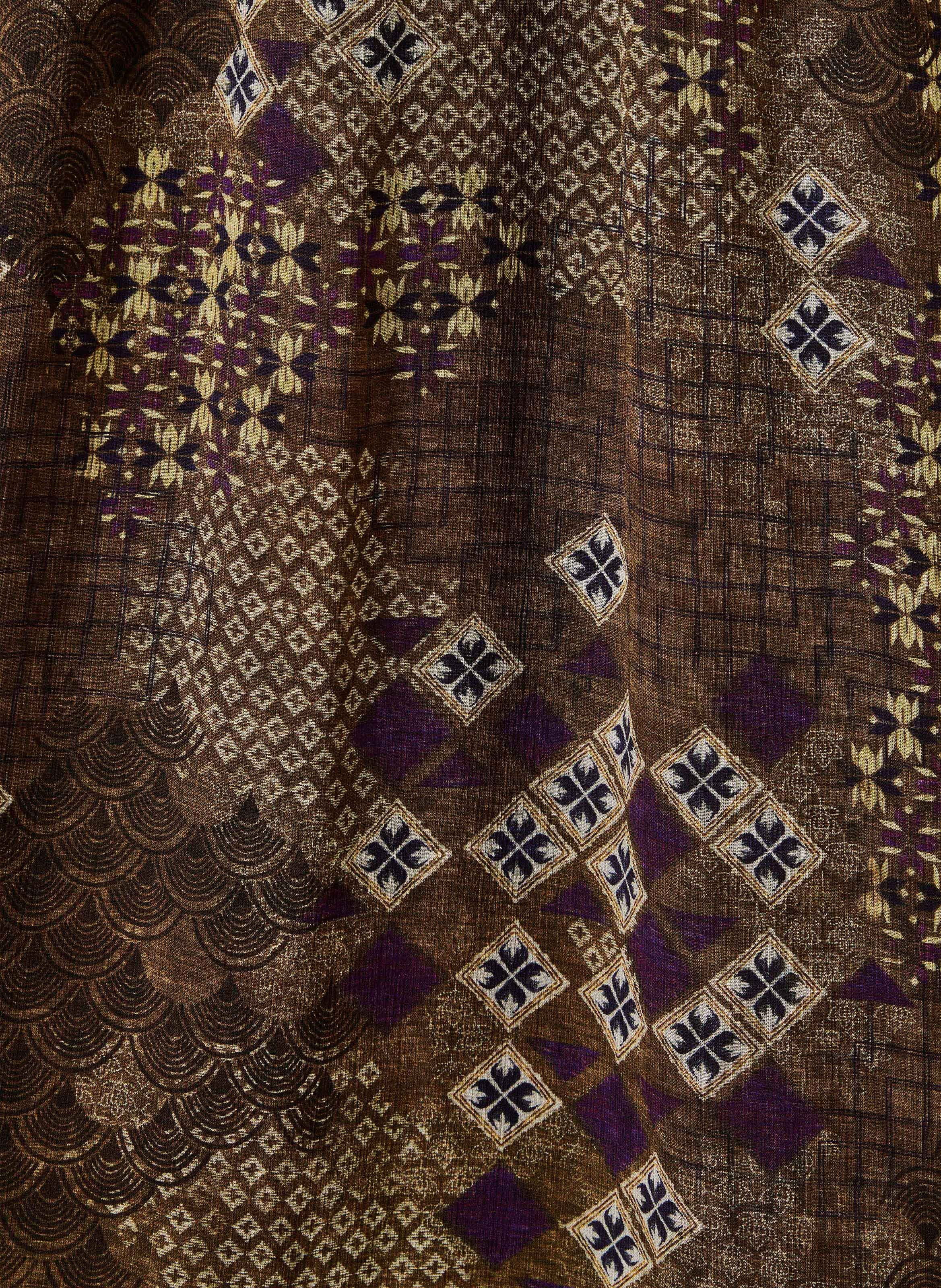 Lange jurk met etnische print en ceintuur LA FEE MARABOUTEE Veelkleurig