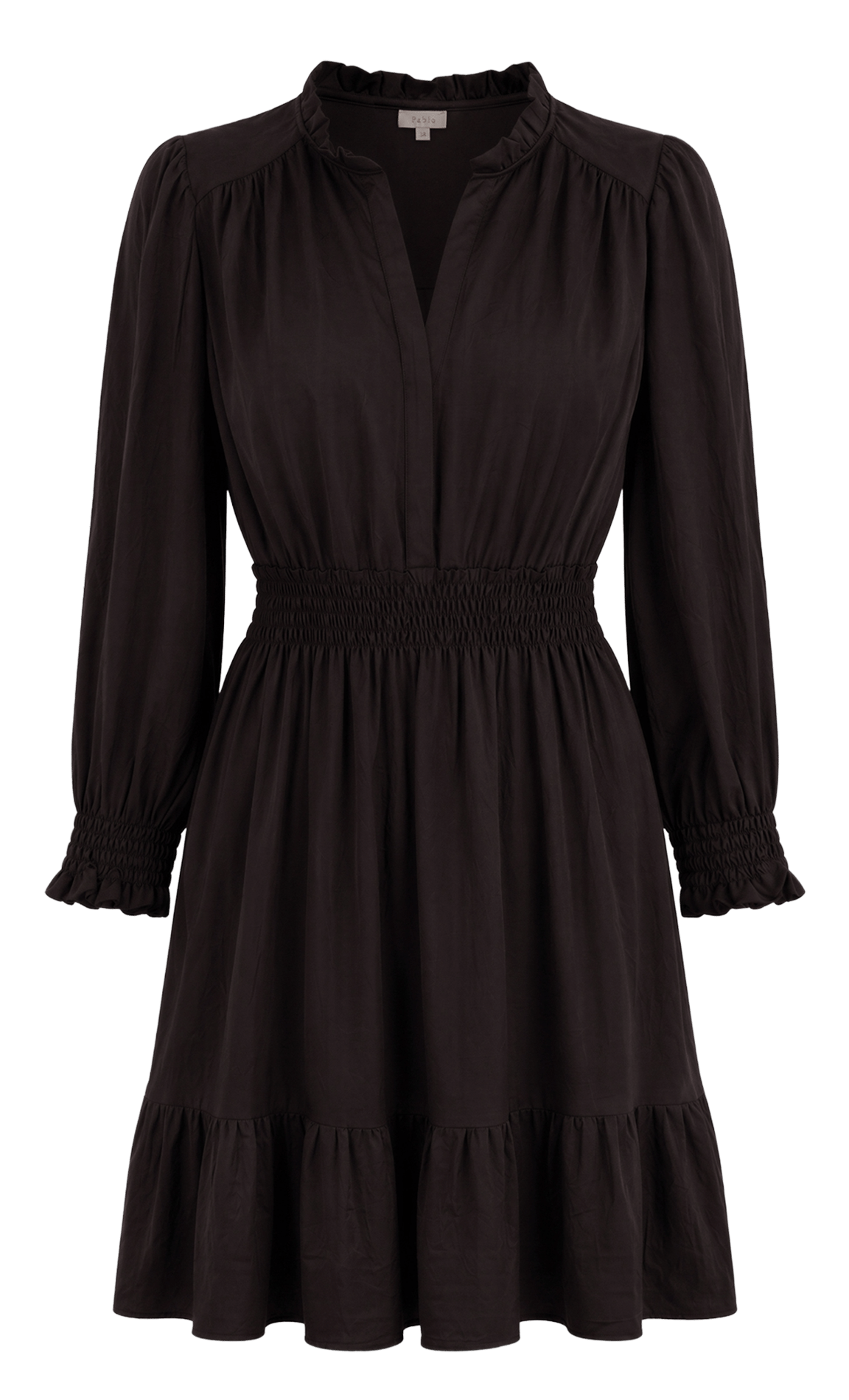 Tailliertes Kurzkleid mit Henley-Ausschnitt PABLO Braun