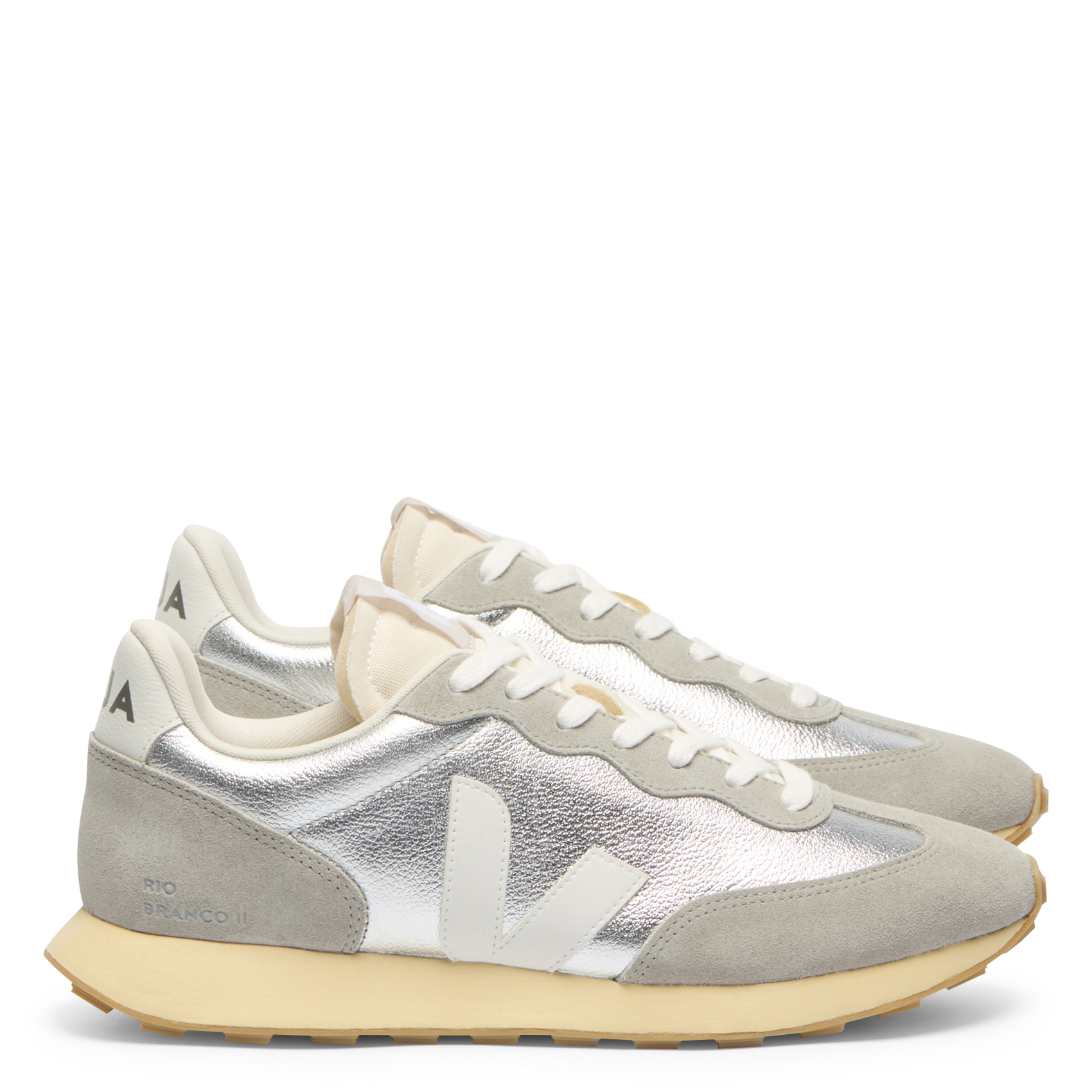Niedrige Sneaker aus Material-Mix VEJA Silber
