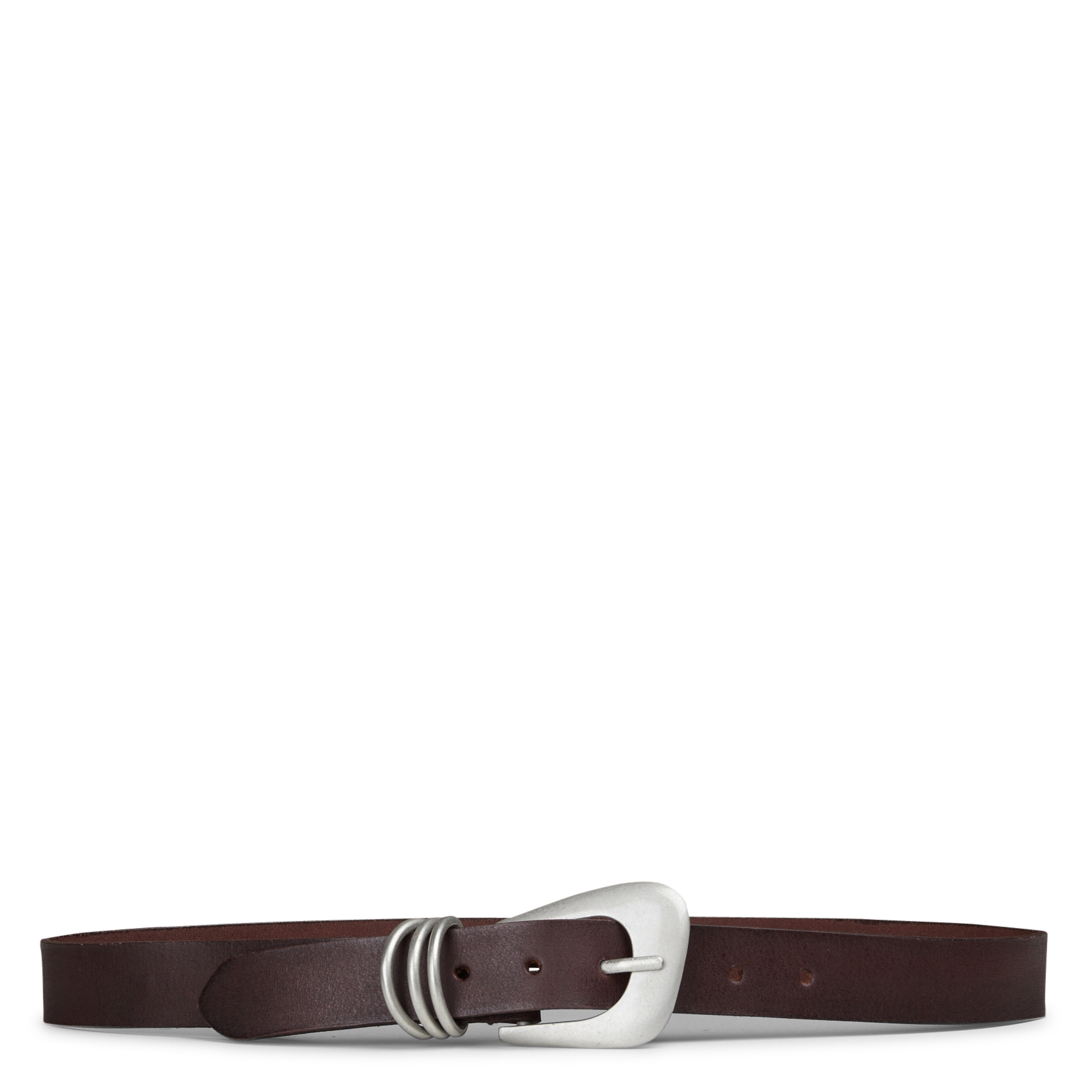 Leather belt with buckle MKT Brown