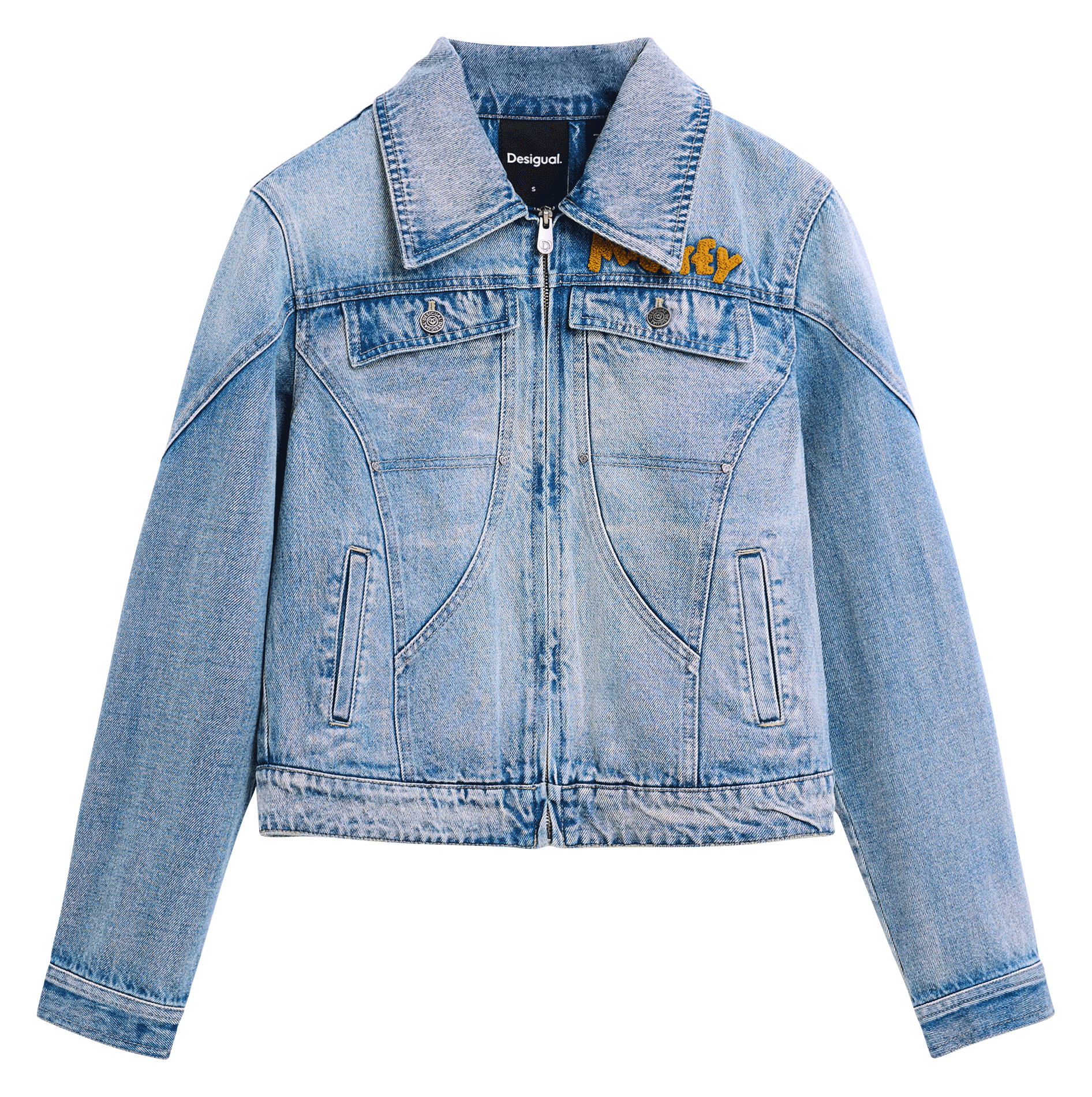 Rechte jeansjas met rits DESIGUAL Blauw