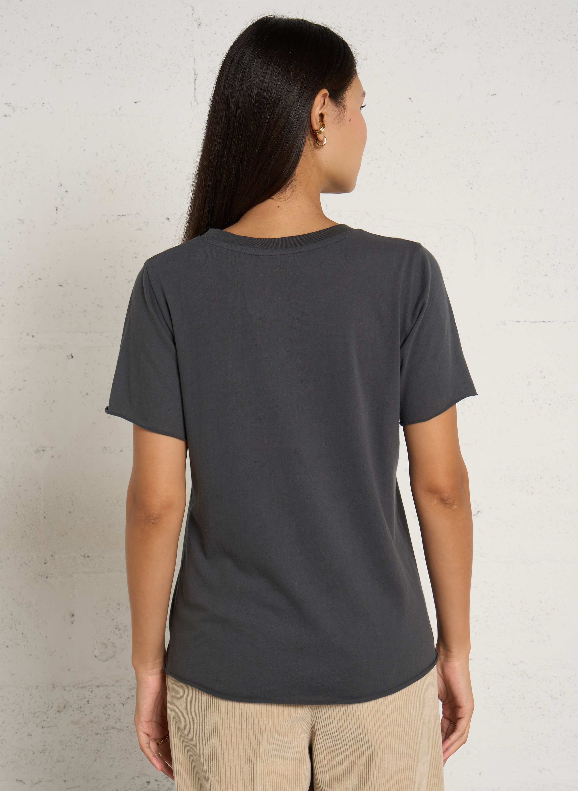 Tee-shirt imprimé en coton bio LEON & HARPER Gris