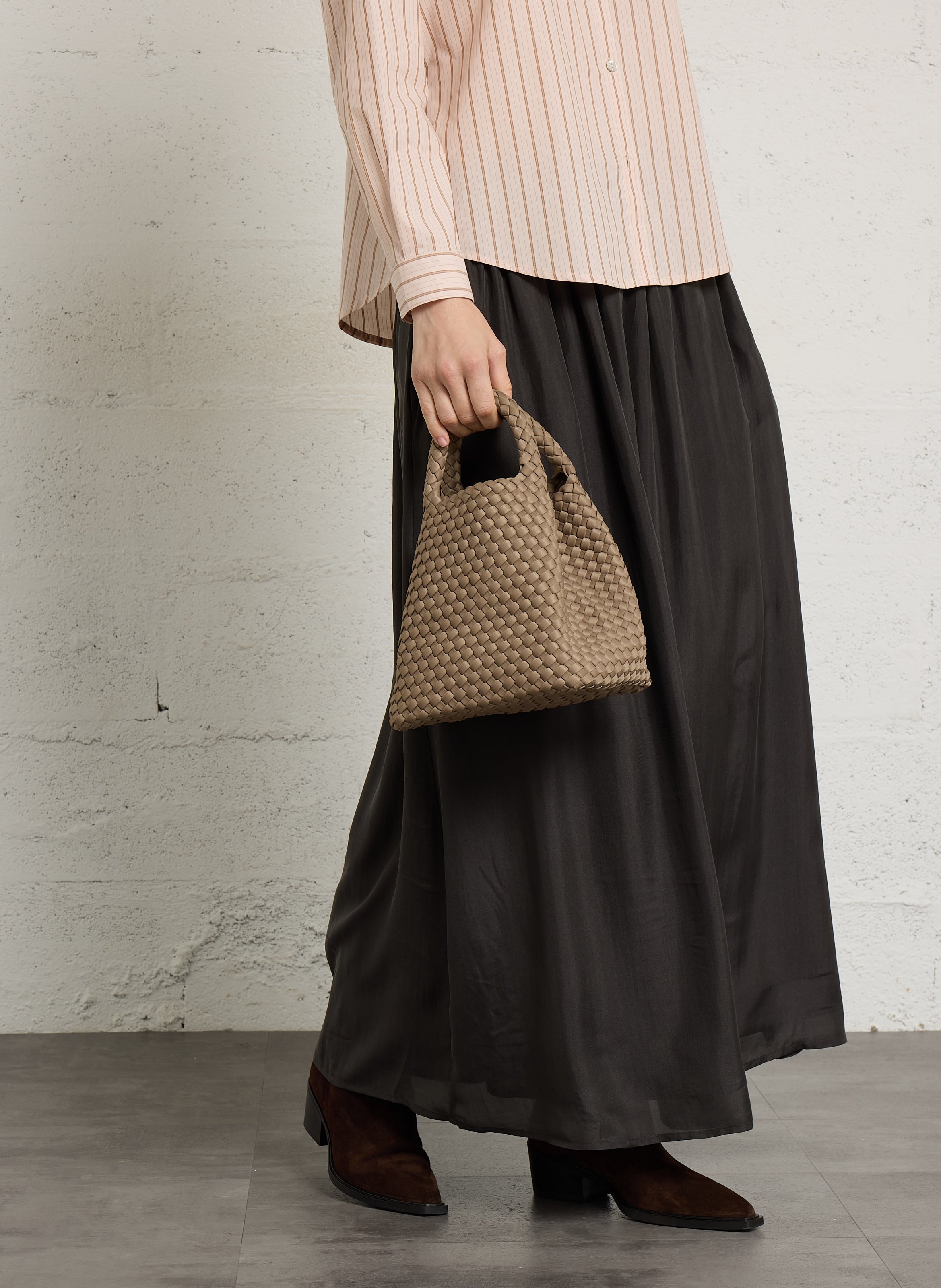 Gevlochten shopper tote MARREA Beige