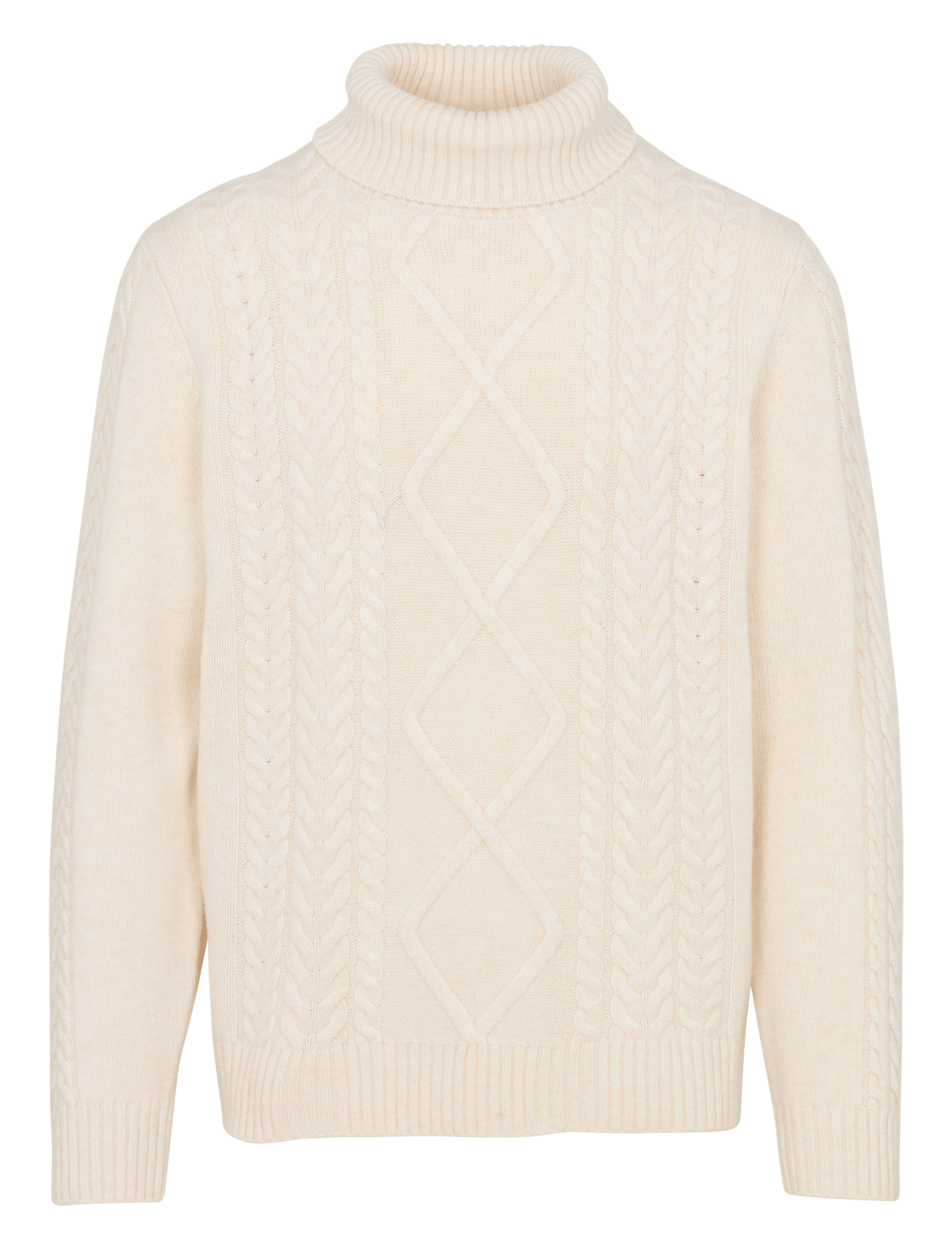 Straight wool and cashmere polo neck sweater HACKETT White